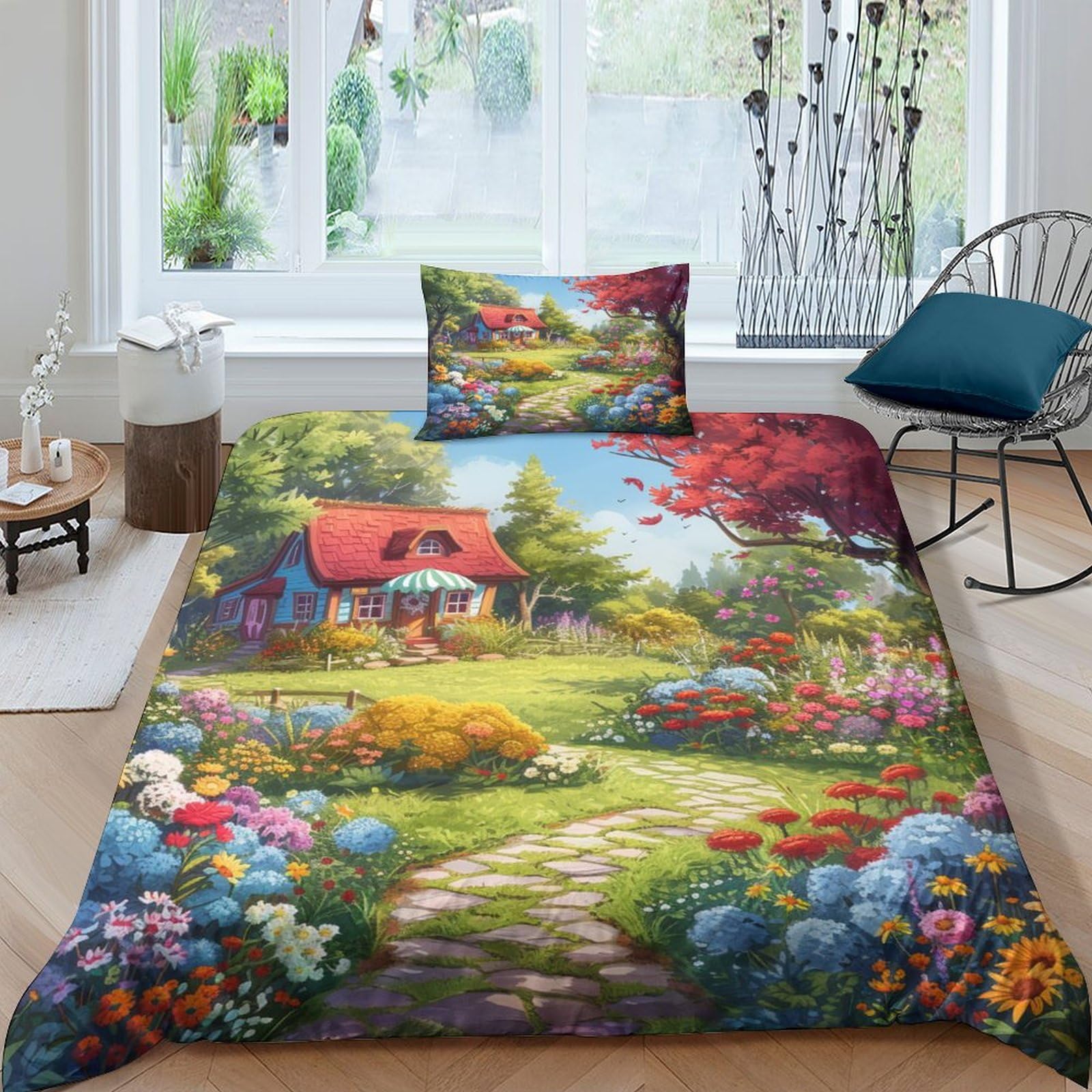 Housse de couette douce et parure de lit 3 pièces haute résistance