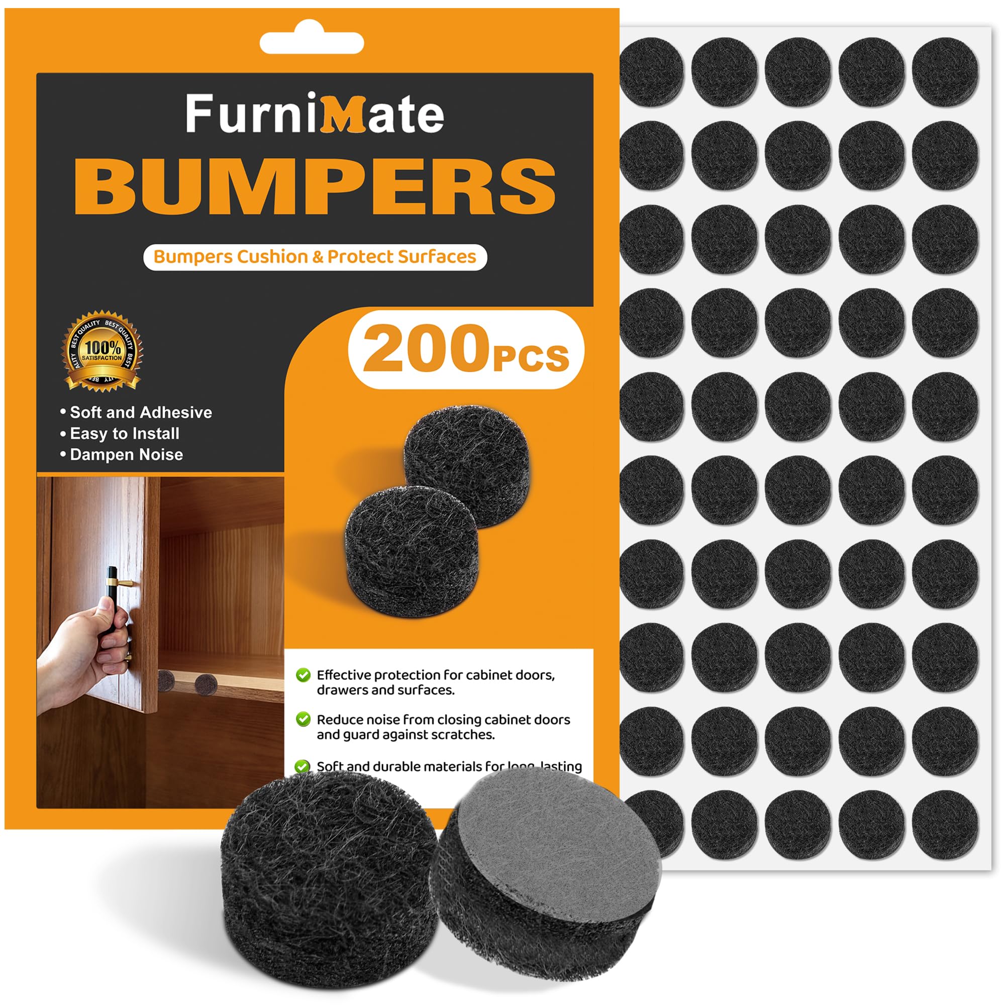 self-adhesive felt bumpers and rubber door stops for cabinets