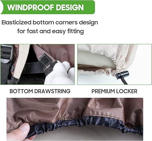 Miniatura 3 de 10L0L Funda universal para carrito de golf, funda universal para carrito de golf para 2 pasajeros2+2 pasajeros, impermeable, a prueba de polvo,