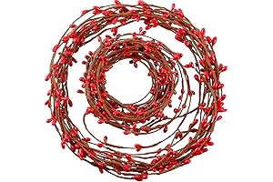 40 Feet Double Pip Garland Berry Garland, Artificial Red Berry Christmas Garland...