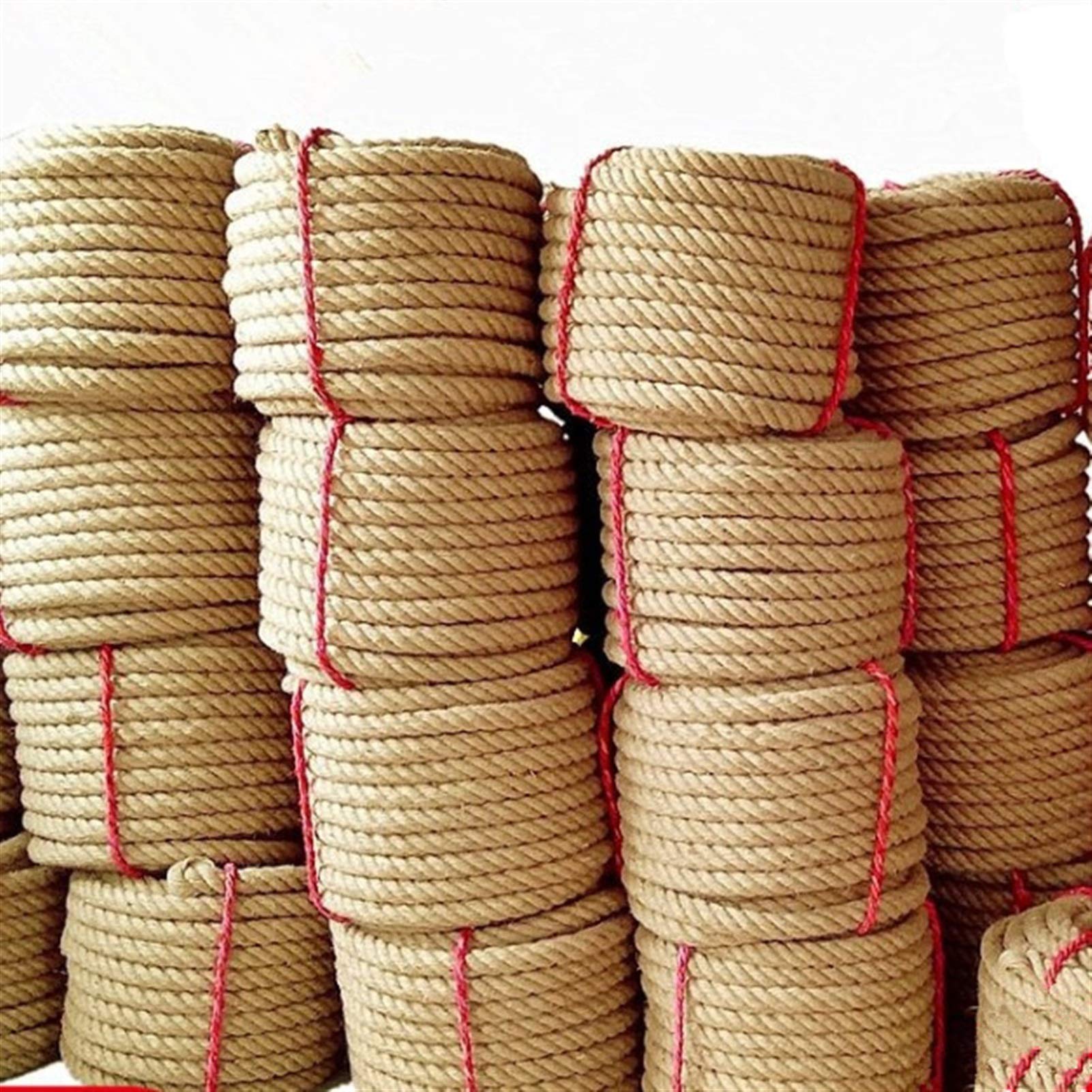 Zkenshan-Natural Jute Twine Jute Fabric Rope Twine Rolls Hemp Cord String DIY Basket Craft Cat Pet Scratching Handmade Decor 1-14mm, Natural Jute Fiber (Color : 20mmx20meter)