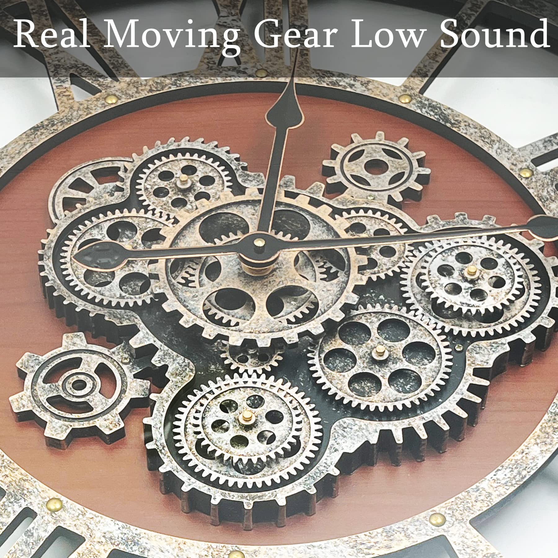 Moving Gears Steampunk Clock 6-Inch Vintage Steampunk Desk Clock | Moving  Gears With Silent Quartz Movement Clocks For Living Room, image size:1800x1800