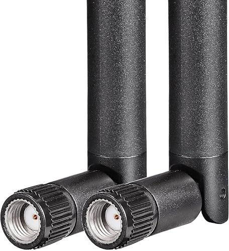 Miniatura 9 de Bingfu Antena WiFi de doble banda 2.4GHz 5GHz 5.8GHz 3dBi RP-SMA Reemplazo de antena macho (paquete de 2) para enrutador WiFi, tarjeta de red