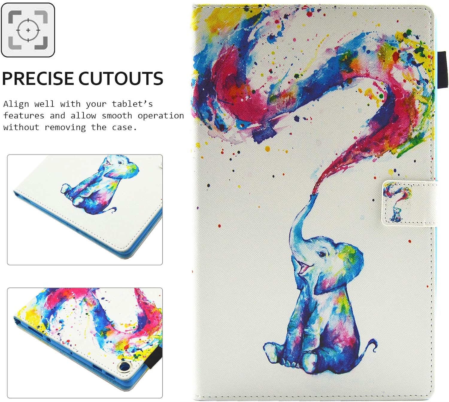 🔥 Hot Deals Case for Amazon Fire HD 10 (9th/7th Generation, 2019/2017), Techcircle Multi-Angle Viewing Stand Cute Pattern Slim Folding Leather Protective Cover with Card Slots, Smart Sleep/Wake, Colorful Elephant 🛒 Crazy Deals Case for Amazon Fire HD 10 (9th/7th Generation, 2019/2017), Techcircle Multi-Angle Viewing Stand Cute Pattern Slim Folding Leather Protective Cover with Card Slots, Smart Sleep/Wake, Colorful Elephant