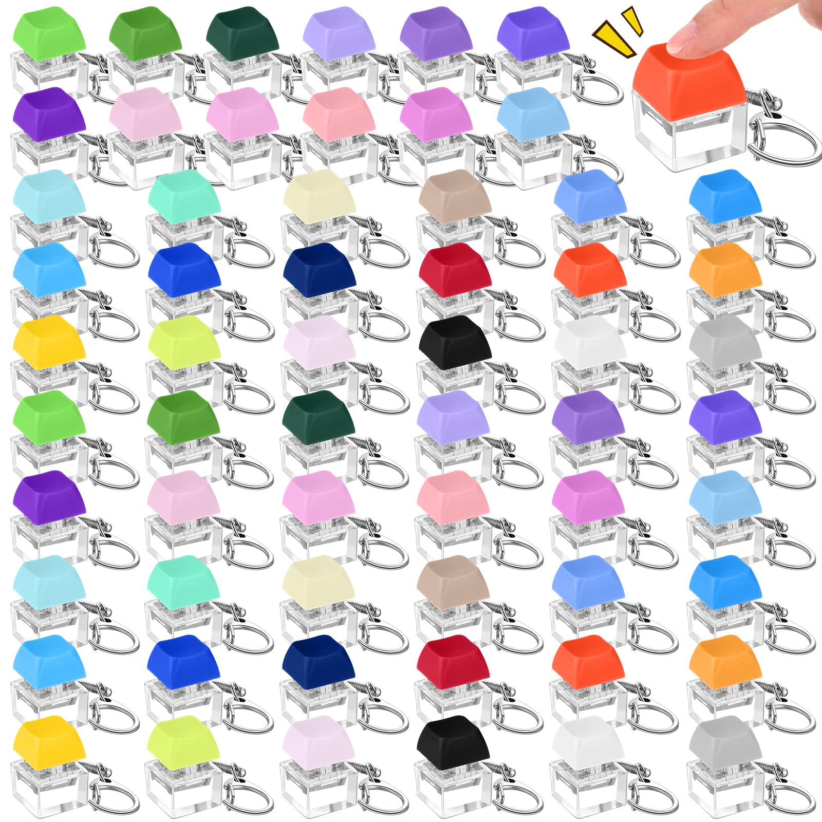 Photo 1 of Seeloowy 60 Pcs Keyboard Clicker Fidget Keychain Bulk