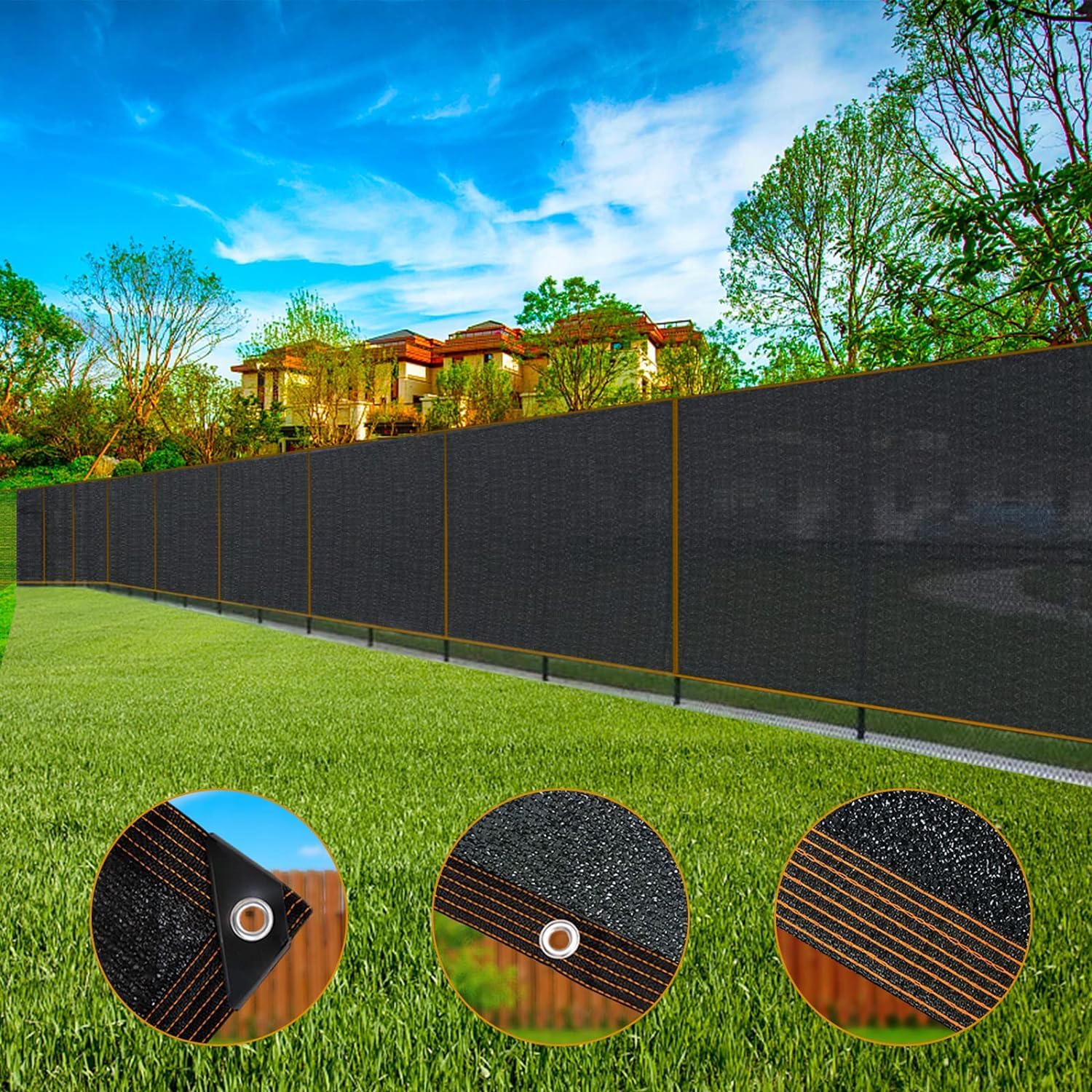 ZOZIJIU Rete Ombreggiante - Rete Ombreggiante con Occhielli, Tenda Leggera e Resistente per Terrazza, Pergola, Balcone, Giardino, Piante, Serra, Pollaio, Esterno (Nero, 6 x 8 m)