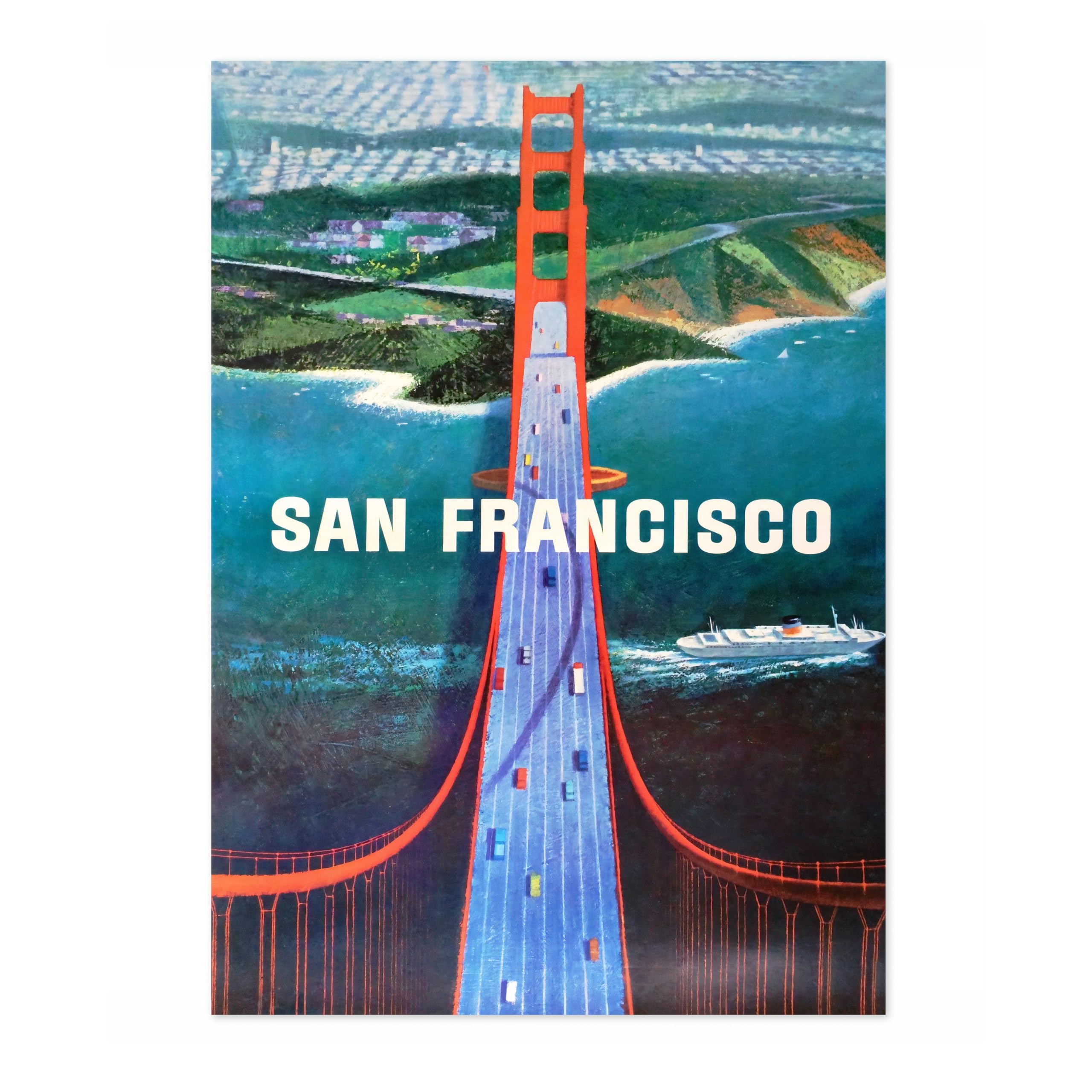 Animato San Francisco, California Vintage Travel Poster, Retro Tourism Print, Popular Attractions Around The World, Postcard Home Decor, Archival Matte, A3 (Print Only) - 42x29.7cm