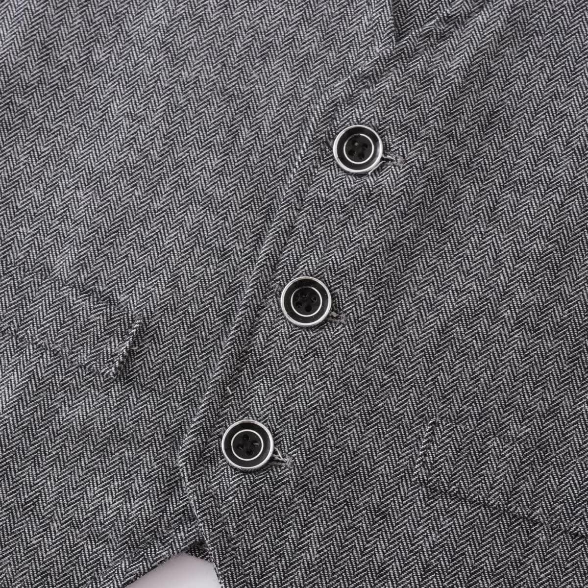 Puremlik Boys' 4-Piece Gentleman Outfits Set with Dress Shirt Bow Tie Vest and Pants for Toddler - Image 4