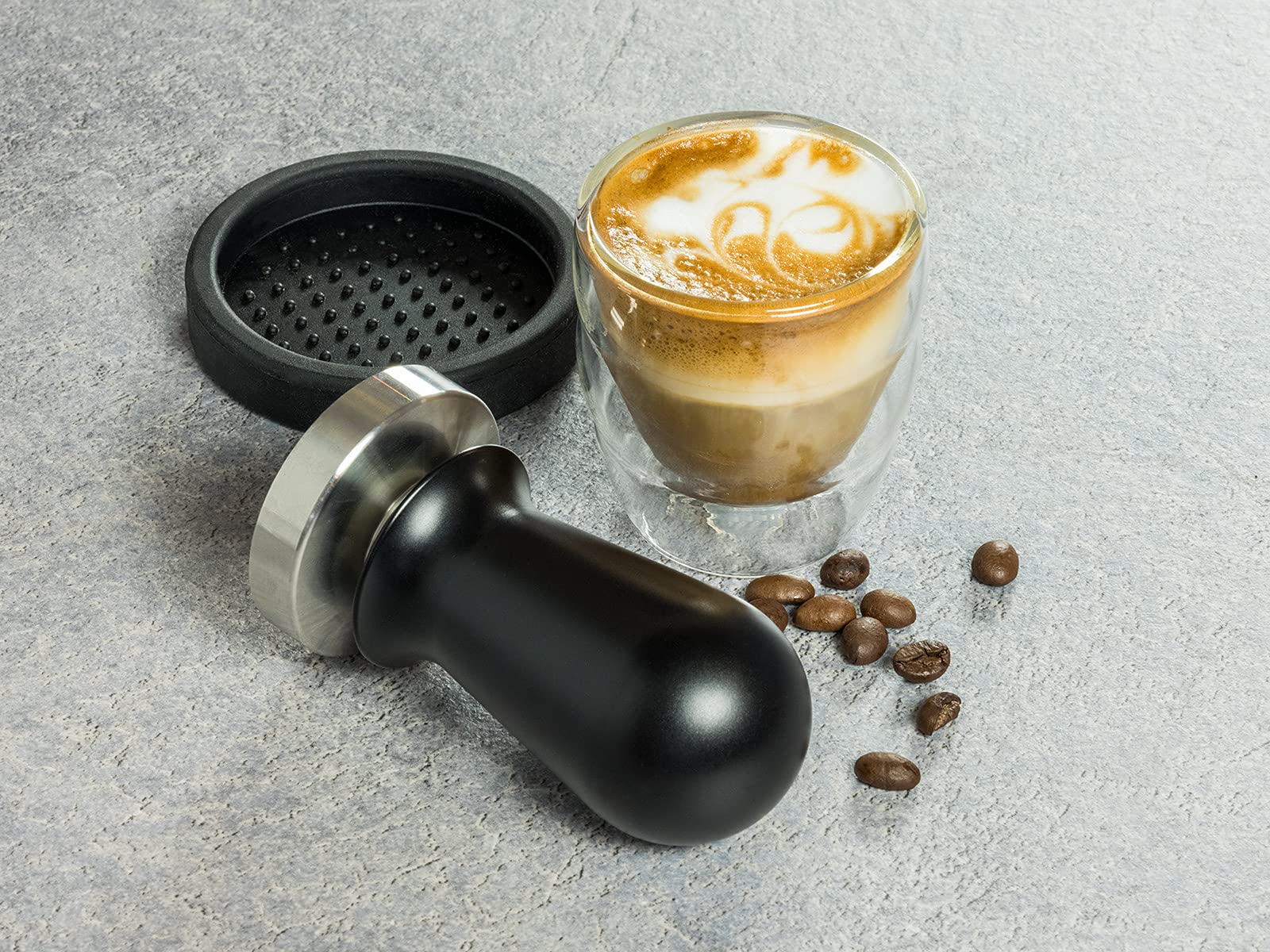 10 cm, stainless steel, espresso stamp for 58 mm sieve carrier 10 cm, stainless steel, espresso stamp for 58 mm sieve carrier