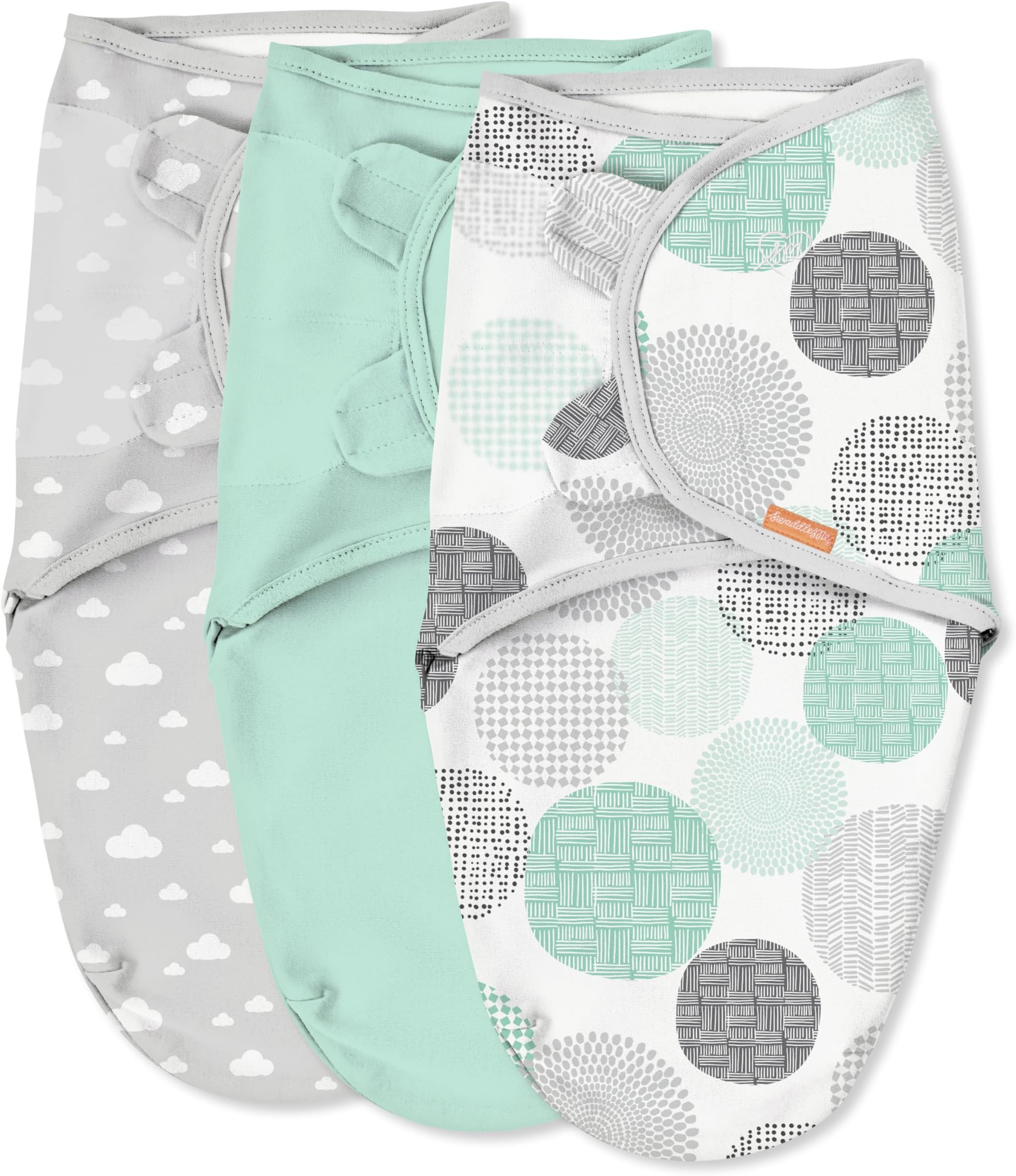 by Ingenuity Original Swaddle - Size Small/Medium, 0-3 Months, 3-Pack (Floating Geo)