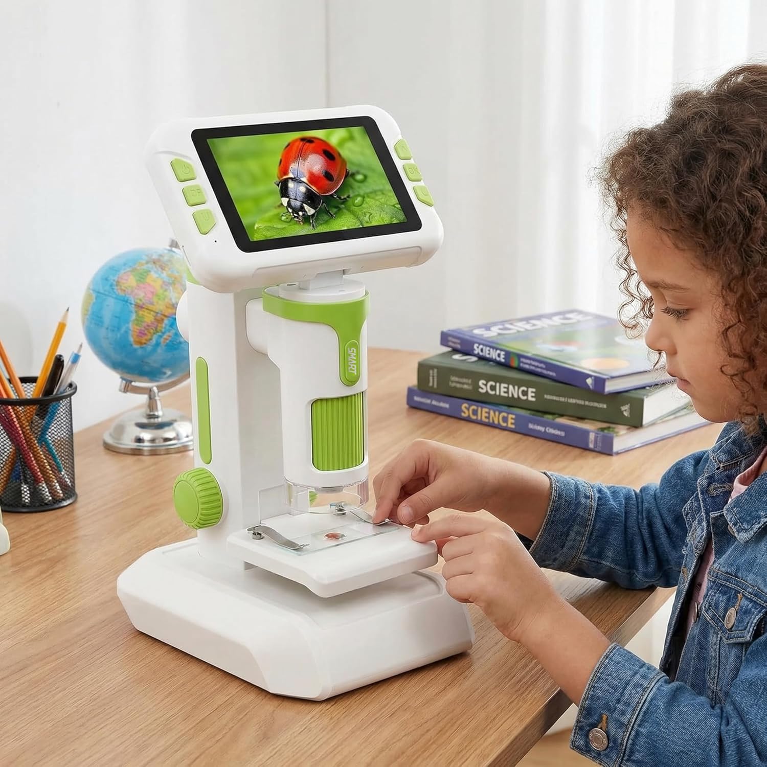 1600X Digital Microscope for Kids, 4.0 inch HD Screen,3-in-1 Portable Microscopes with Slides,STEM Educational Science Toy for Ages 6-12 Christmas Birthday Gifts for Boys & Girls