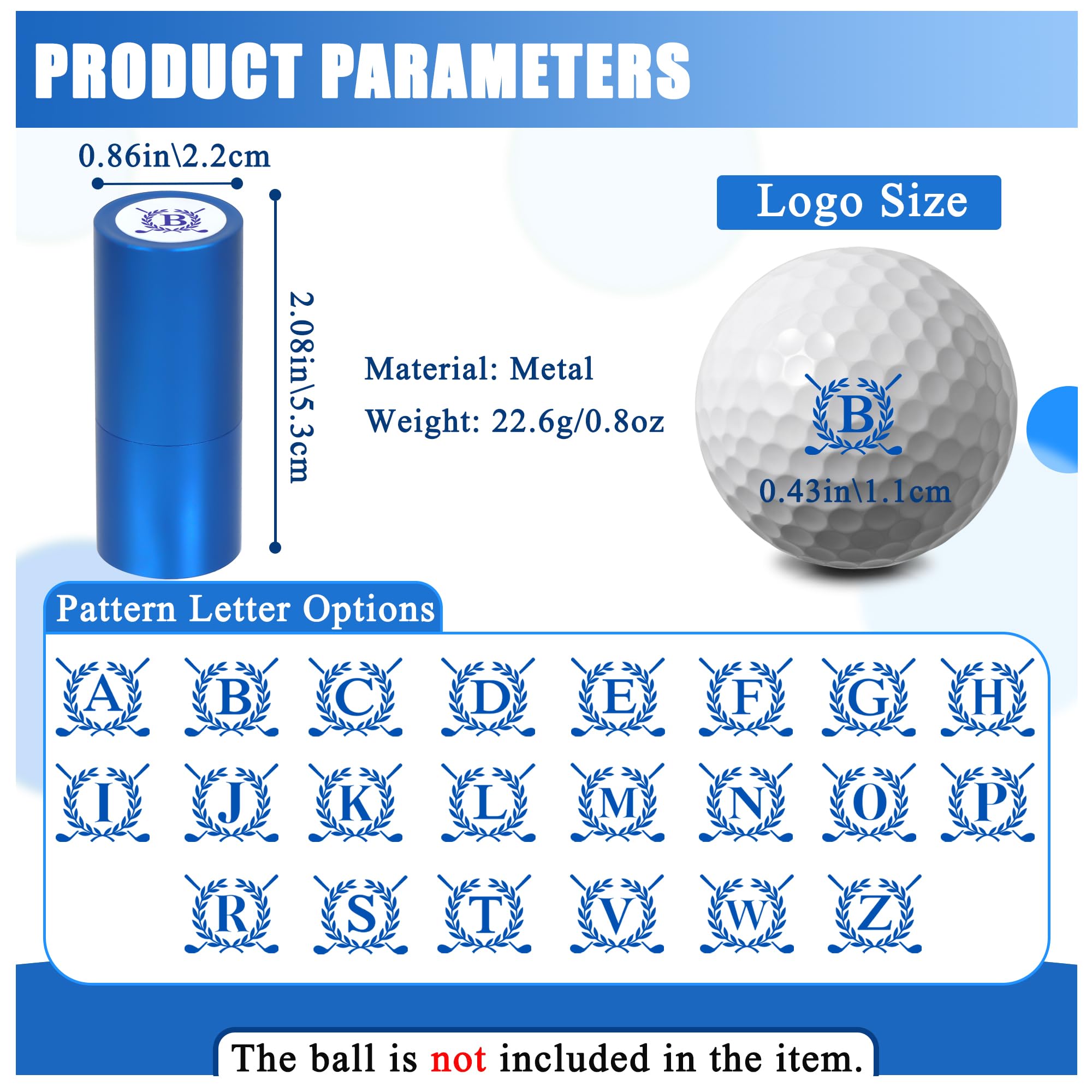 LACGO Tampon de balle de golf, tampon réutilisable auto-encreur pour identifier les balles de golf, cadeau de golf, accessoires de golf pour homme et femme - 3