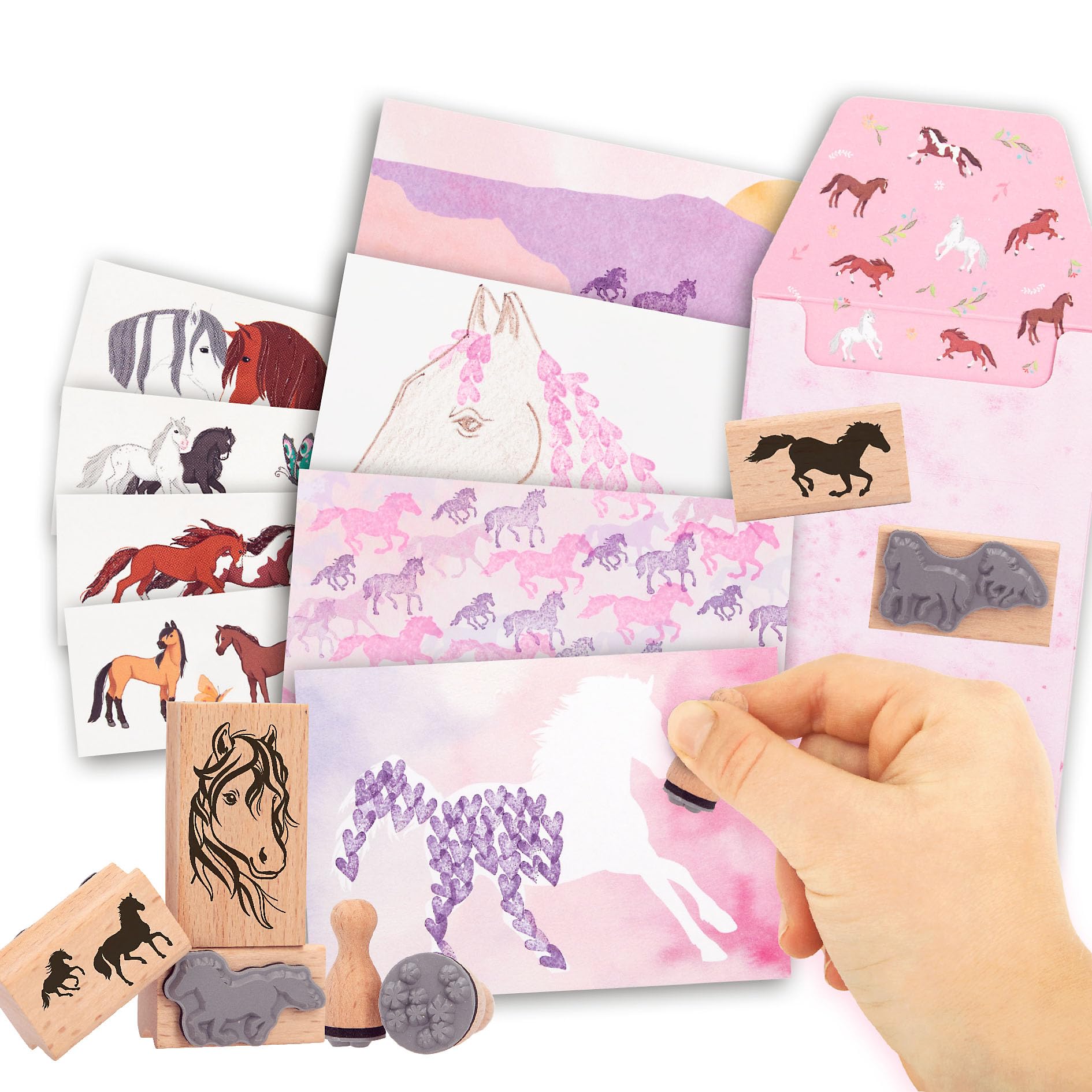 Topmodel Stickerbuch Depesche 12128 Miss Melody Stamping Fun - Kreativ Set Zum Gestalten Von Karten Und Briefen, Inkl. Papier, Umschlu00e4ge, Stempel, Sticker Uvm Top Model Stickerbuch