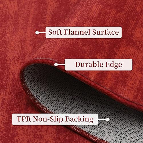 Miniatura 9 de Zacoo Alfombra antideslizante lavable, alfombra de baño de franela, alfombra suave para pasillos, tapete de cocina con respaldo de goma, tapetes