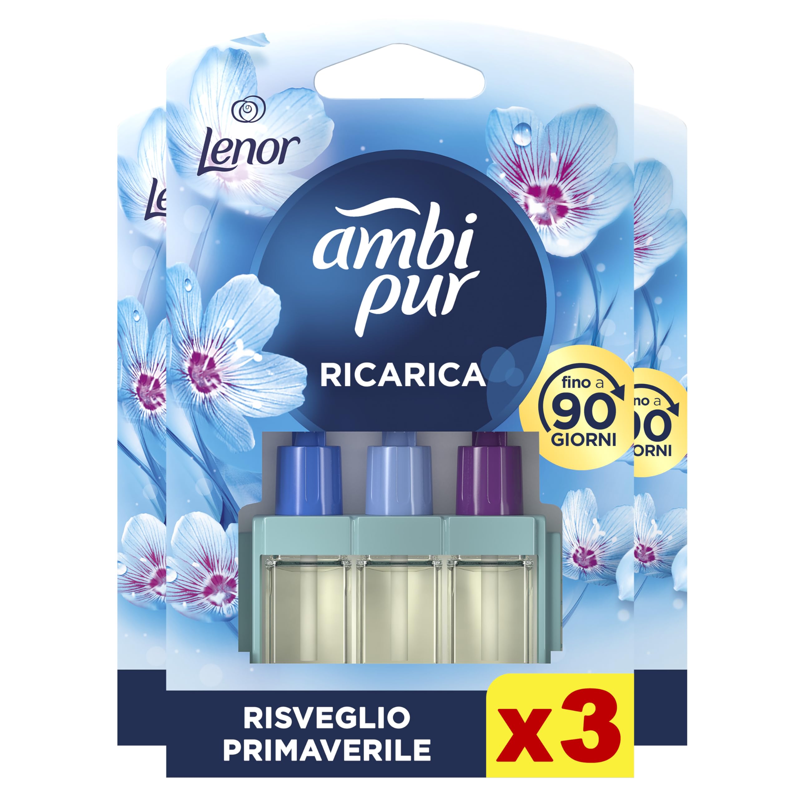 Ambi Pur Profumatore Bagno, Elimina Odori,3 Pezzi, Risveglio Primaverile