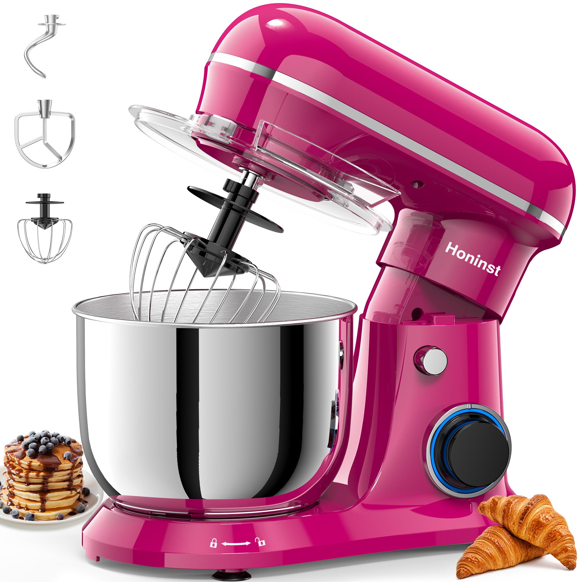 Honinst 4QT Electric Stand Mixer, 10-Speed Tilt-Head Compact Kitchen Mixer