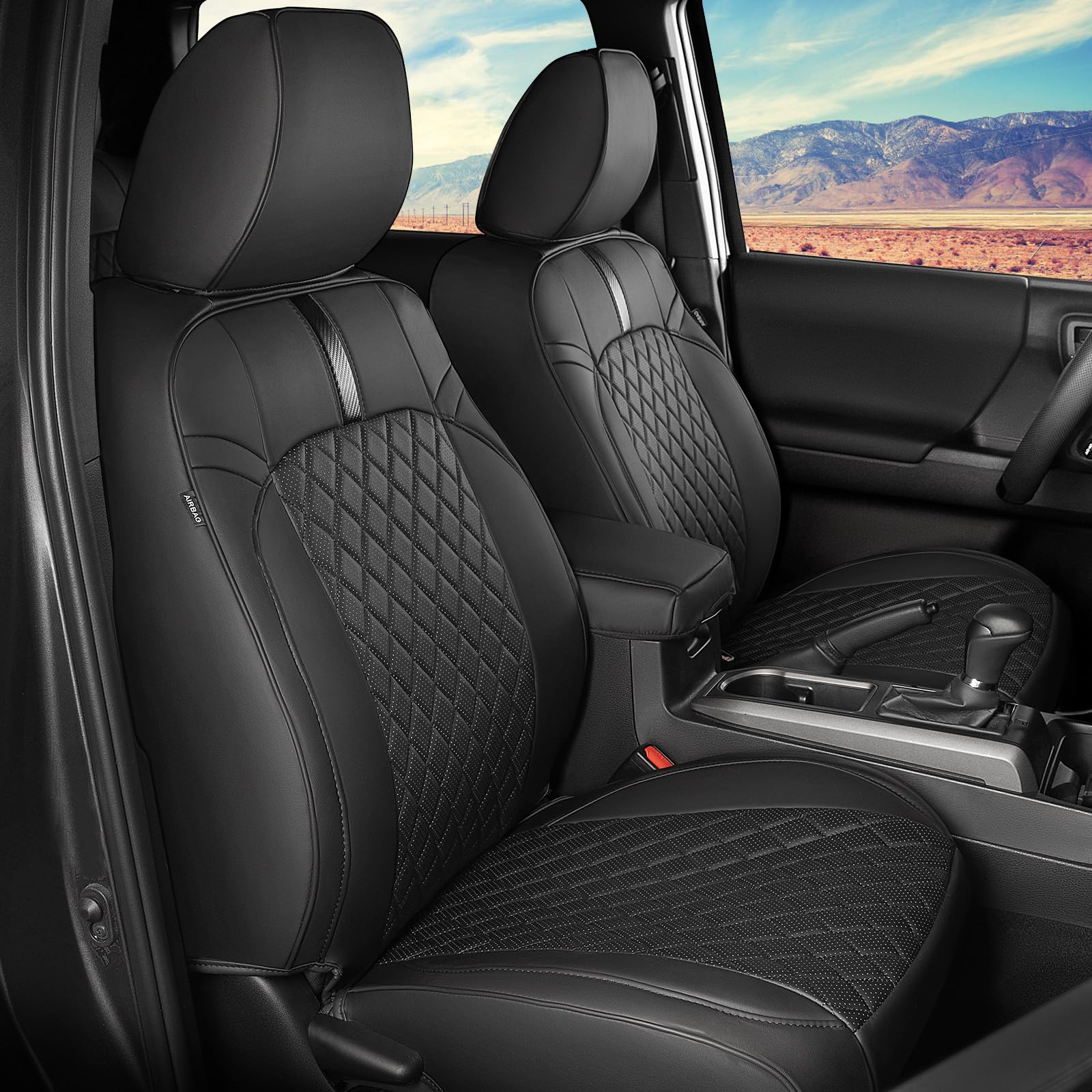 Ceavoon Tacoma Full-Coverage Seat Covers (Black)