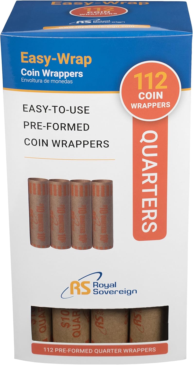 Royal Sovereign Preformed Coin Wrappers, 112 Quarter Coin