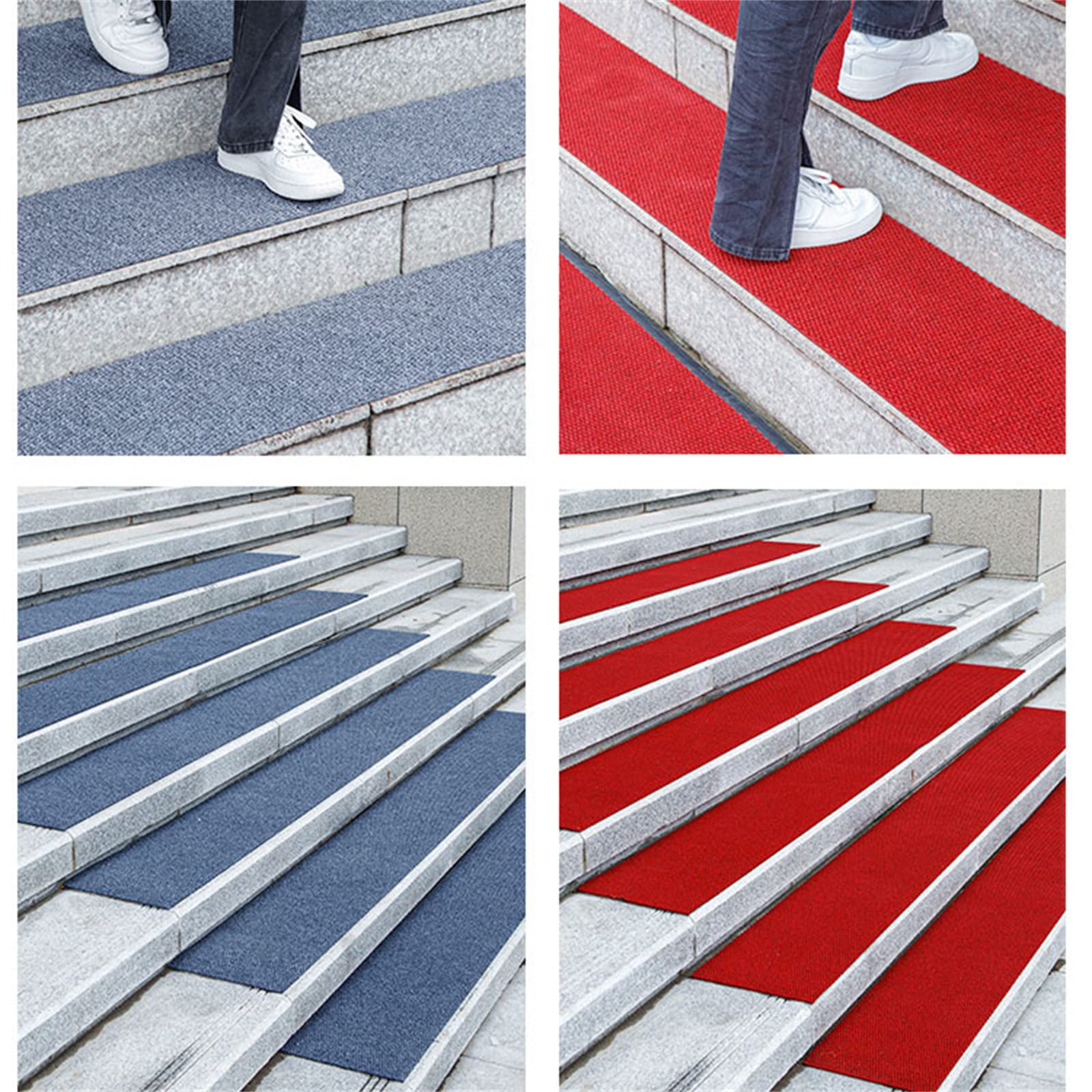 Strisce di sicurezza antiscivolo per gradini in legno duro, per uso interno ed esterno, ideali per bambini anziani e animali domestici (40 x 420 cm, blu)