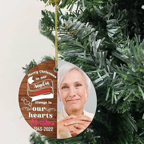 Miniatura 46 de Adornos de Navidad personalizados 2025 con cualquier imagen, adorno acrílico para colgar fotos – con mis propias fotos – Adornos de imagen