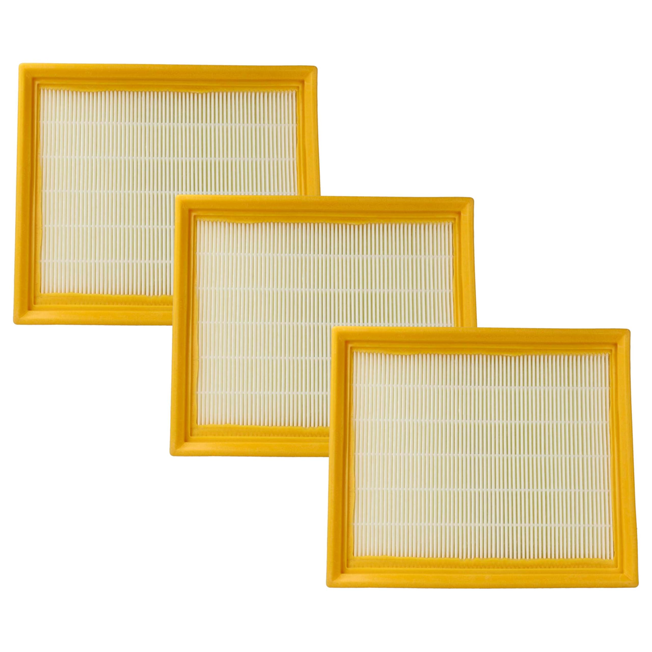 vhbw 3x filtre compatible avec Lidl Parkside PPWD 30 A1 aspirateur - filtre HEPA jaune
