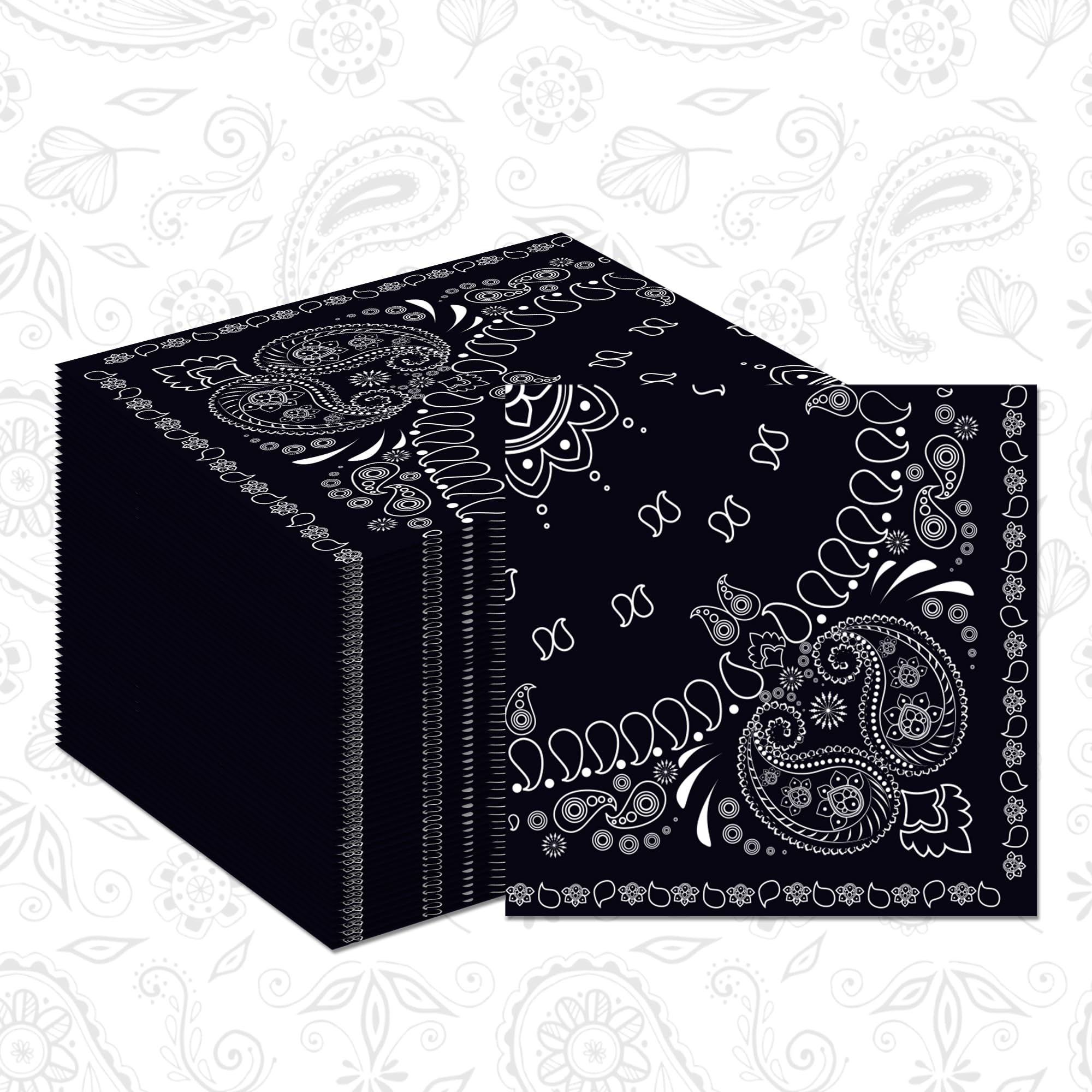 40Pcs Black Bandana Paper Napkins Cholo Party Napkins Bandana Disposable Napkin Cholos Theme Party Decorations Cholo Dessert Napkin for Teens Cholo Birthday Partys Decorations