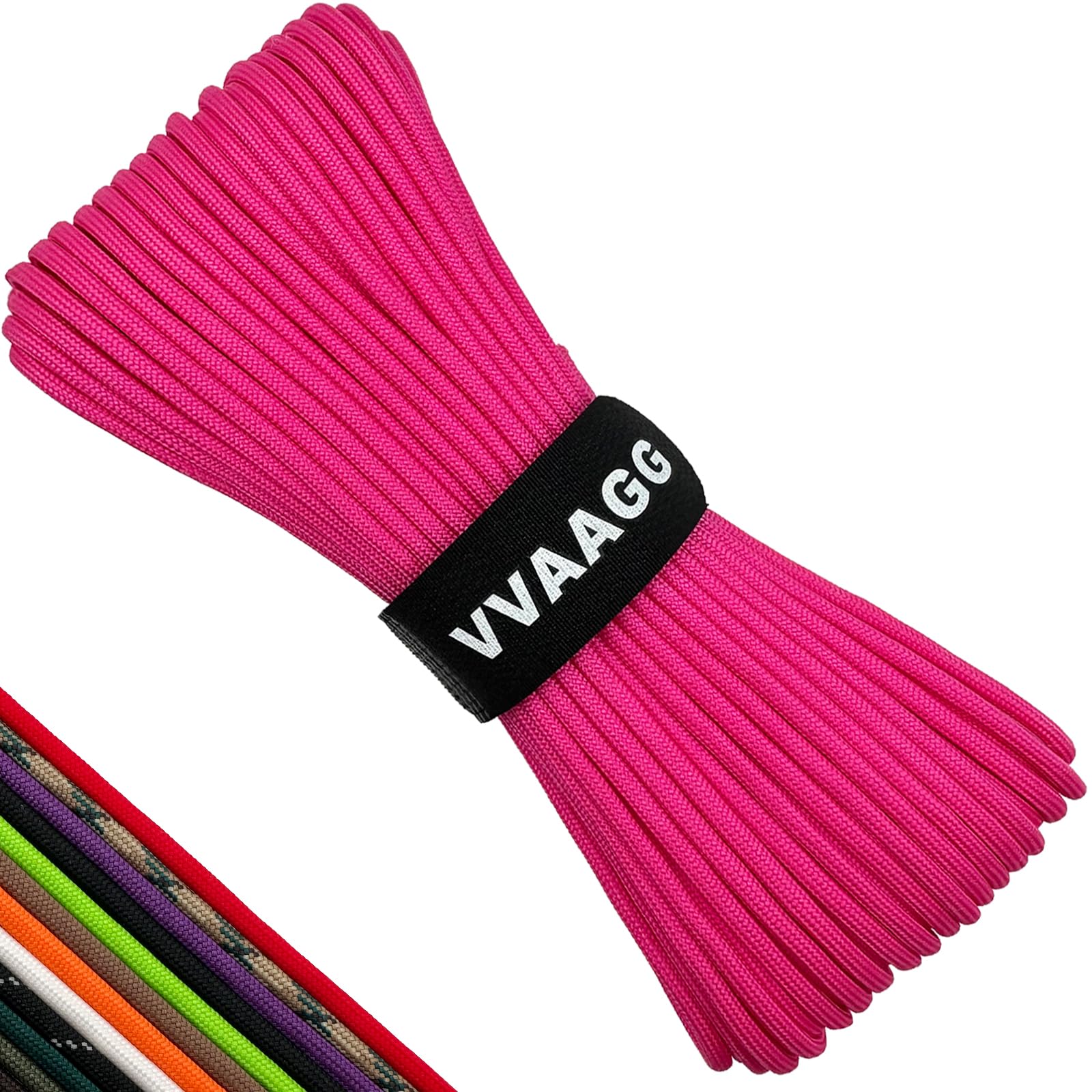 VVAAGG Paracord Rope 550 lb, 4MM 7-Strand Nylon Parachute Cord, 200 ft