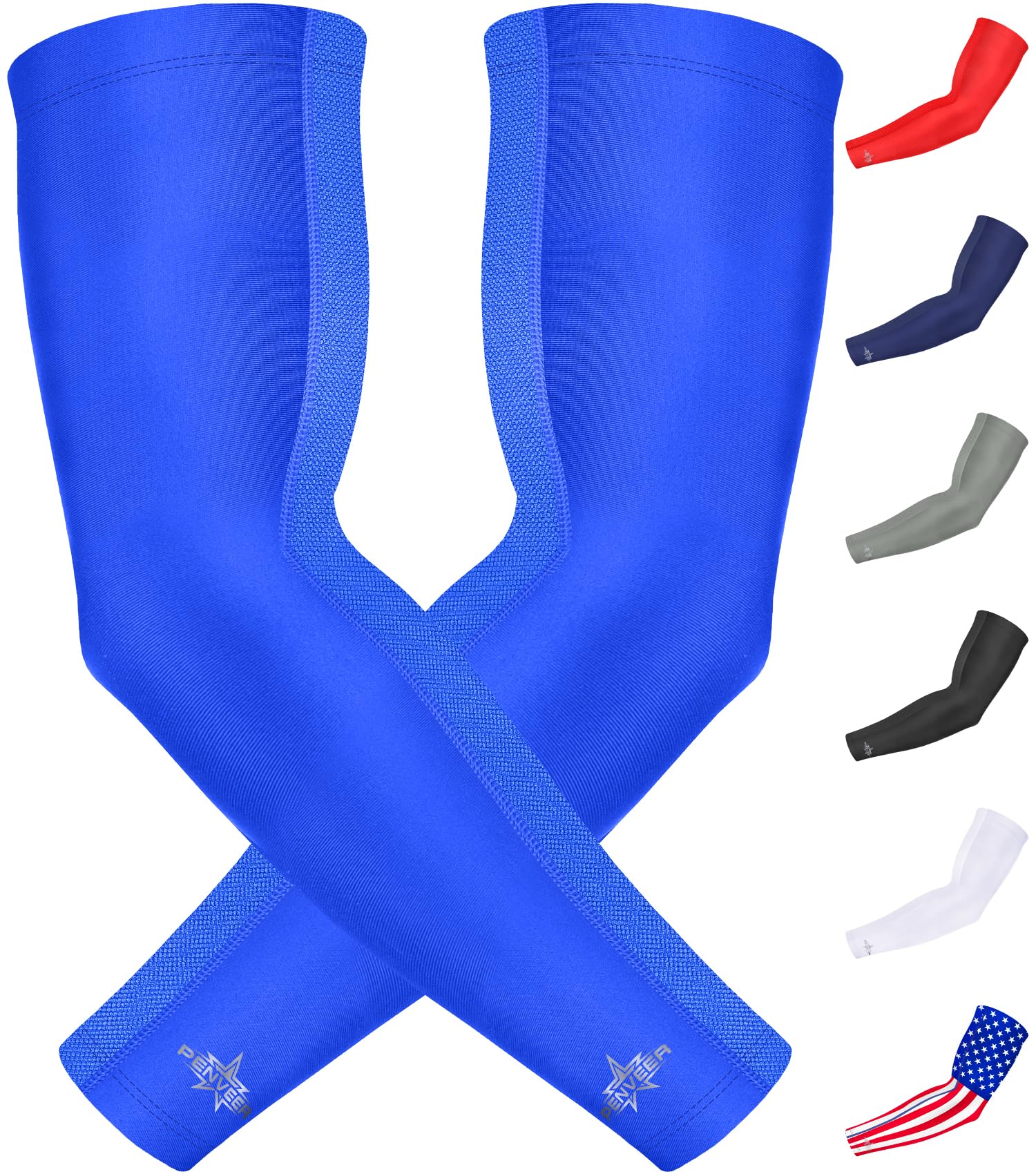 Compression Arm Sleeves, Youth &amp; Adult, Breathable Mesh Sports