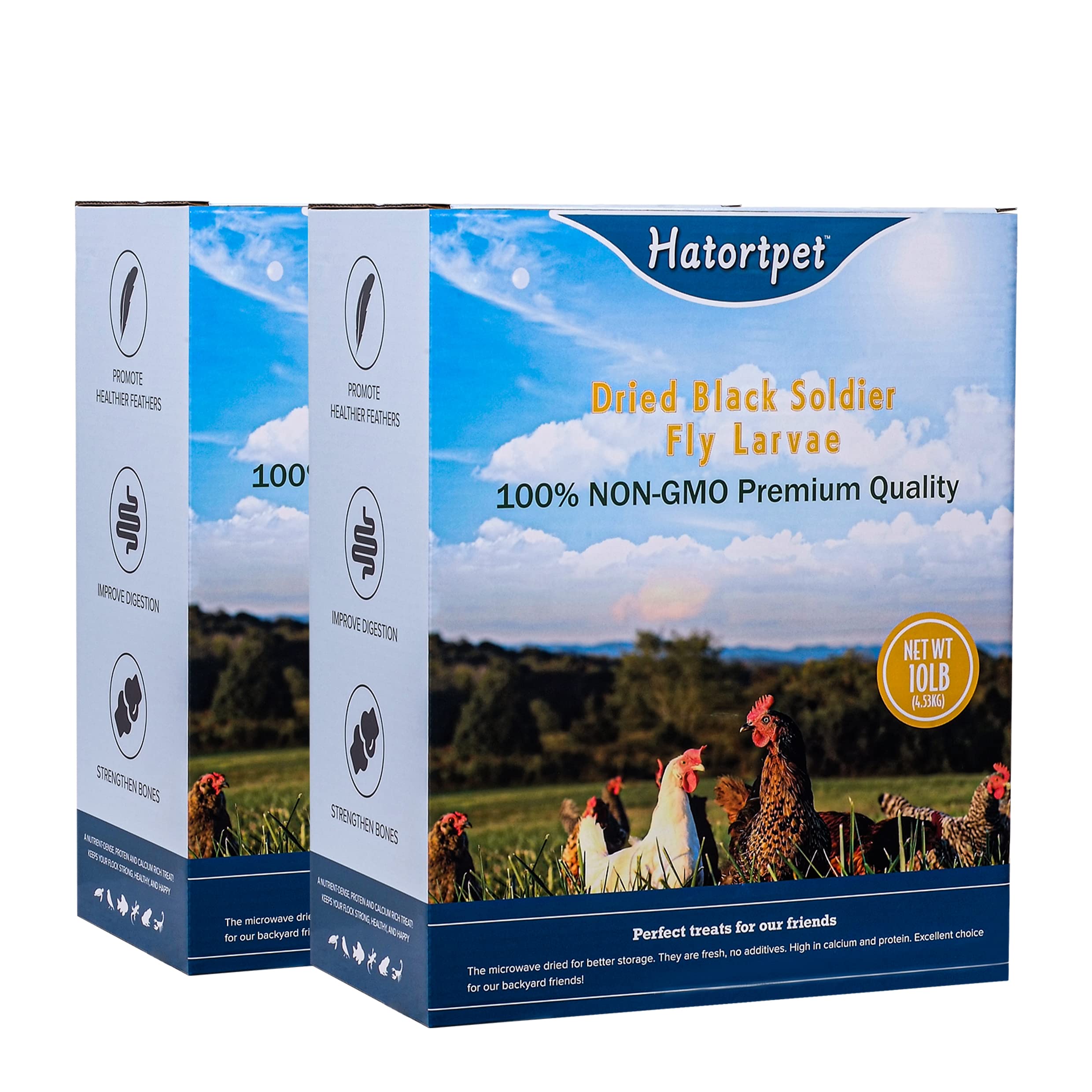 Dried Black Soldier Fly Larvae 20LB-Pure Natural Non-GMO BSF Larvae for Chickens-More Calcium Than Mealworms High-Protein Chickens Treats for Layer Hens Wild Birds Ducks