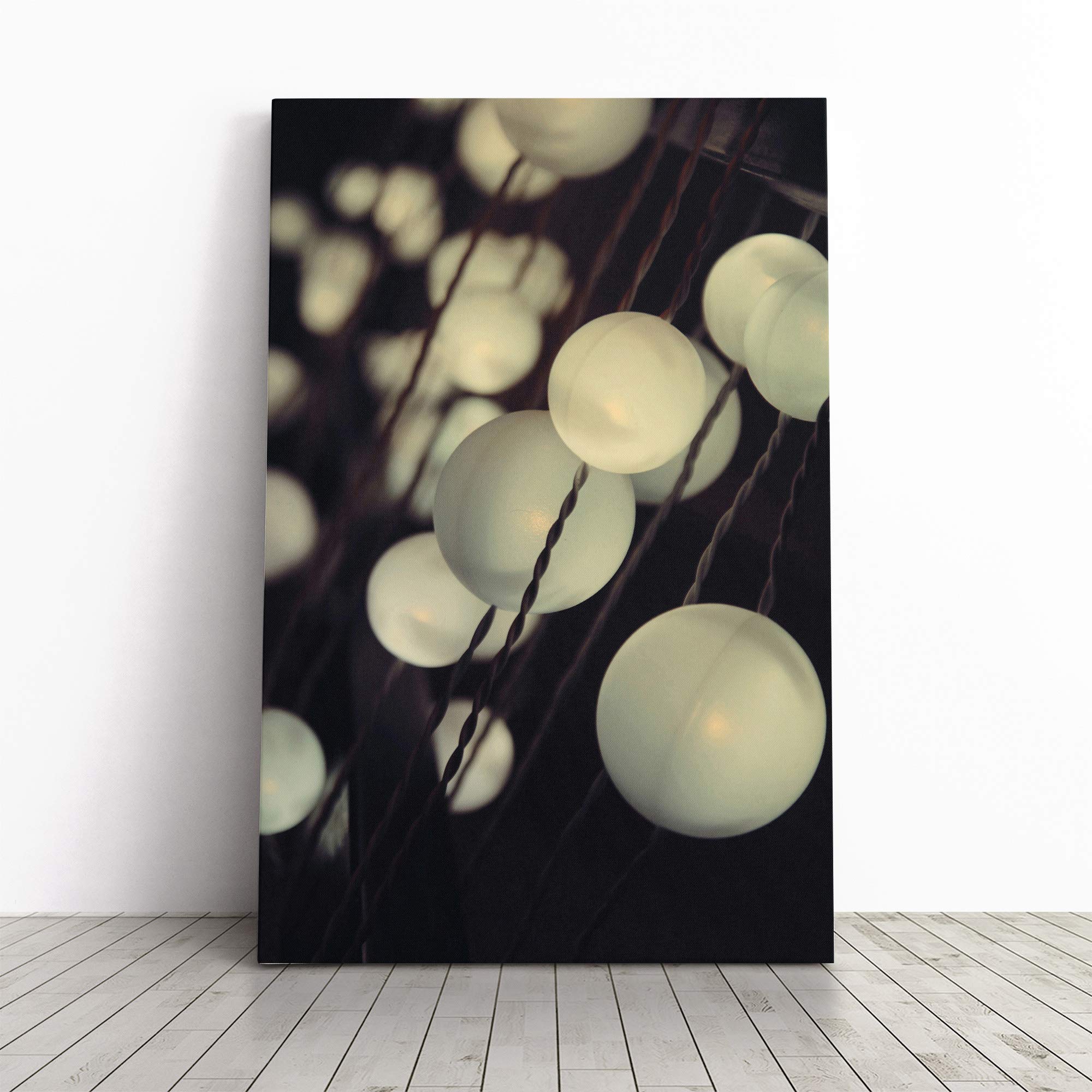 String Lantern Lights Canvas Print | Gallery Wrapped 30mm Frame Wall Art | 30x20 inches | Ready to Hang | Modern Picture | Living Room Bedroom Lounge Office