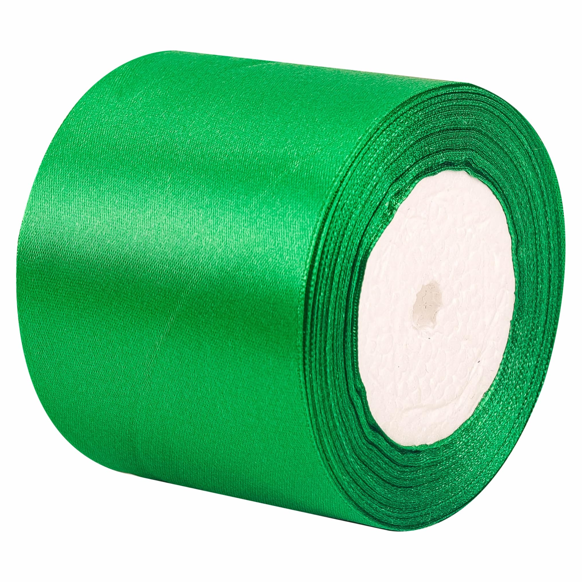 75mm Wide Green Solid Satin Ribbon for Gift Wrapping 22M,Silk Thick Polyester Ribbons 75mm for Christmas Day Decorative Ribbon Gift Wrapping Ribbons for Crafting Wedding Party Decoration