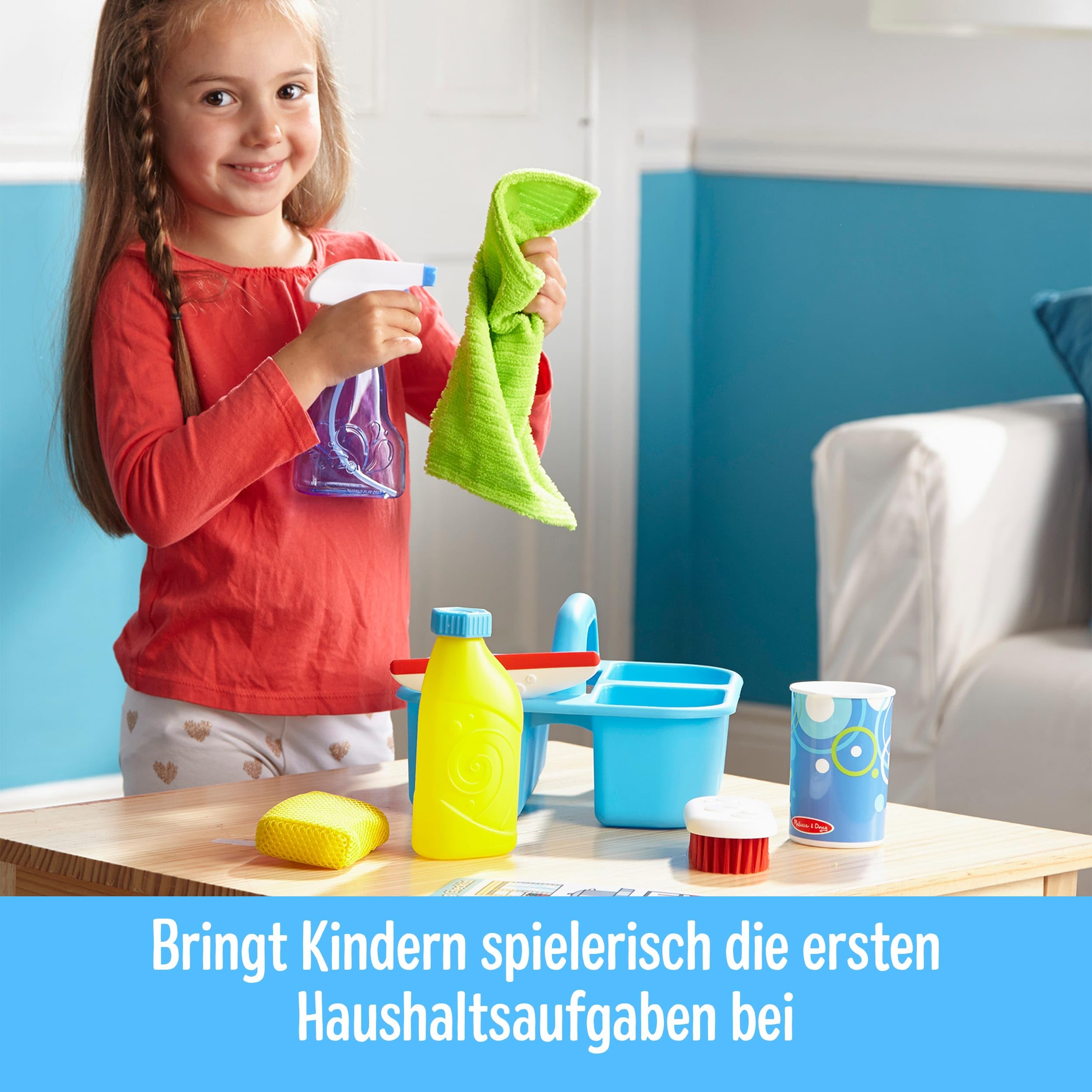 Melissa & Doug -Reinigungscaddy Set -11-teiliges Set für kreatives Rollenspiel, für Kinder ab 3 Jahren