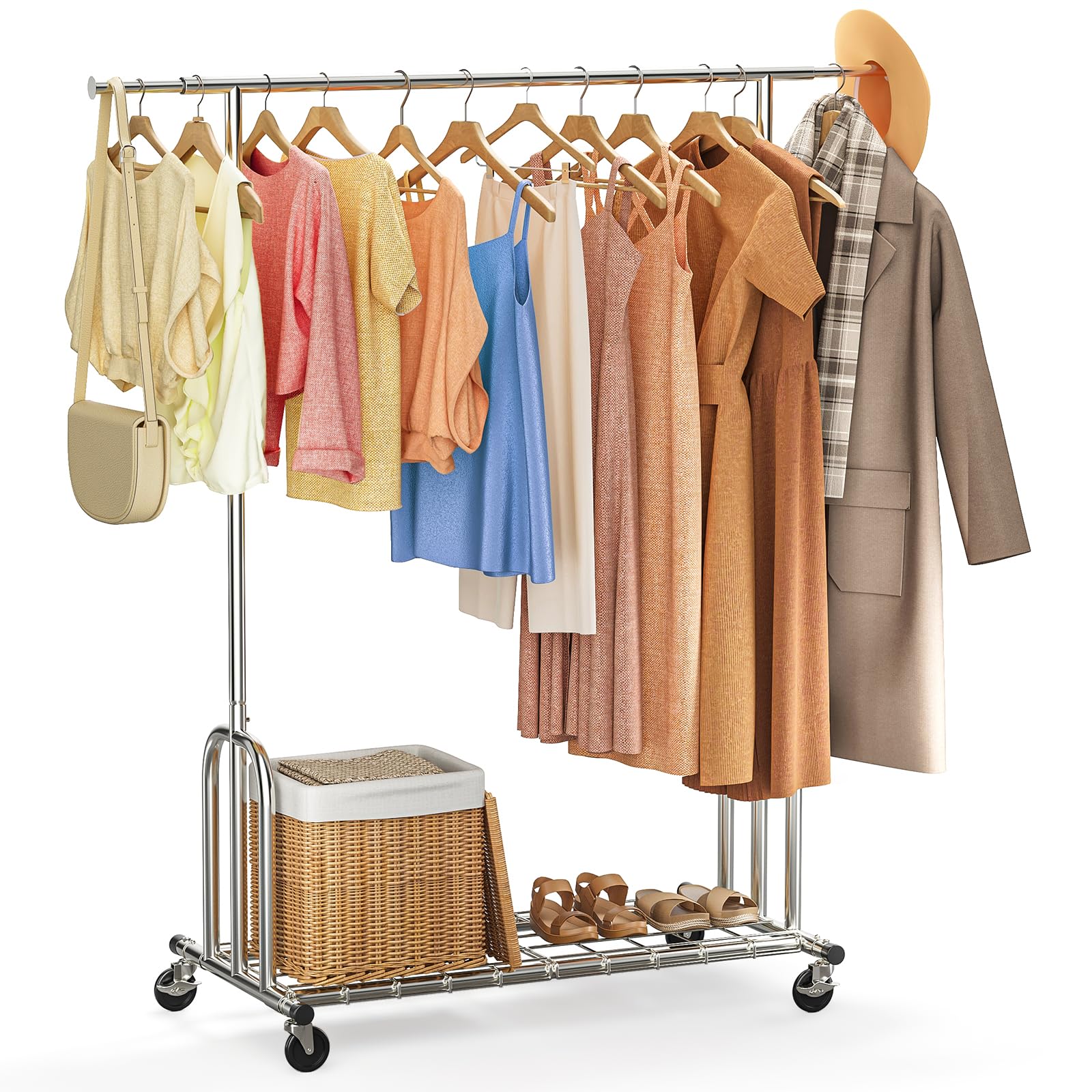 Photo 1 of TigerParty Heavy Duty Clothes Rack, Load 600 LBS, Silver
