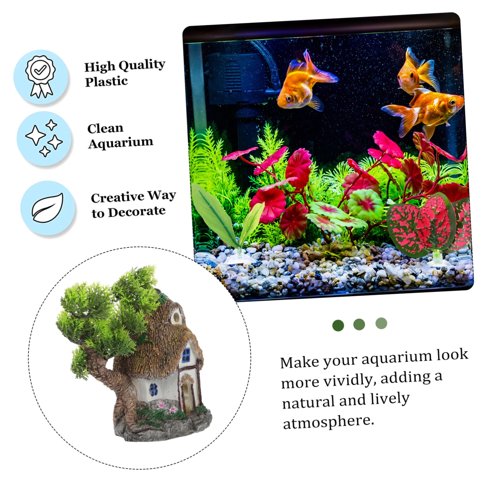 Housoutil Casa del Árbol para Acuario Decoración Creativa Vista De Pecera Adorno para Pecera