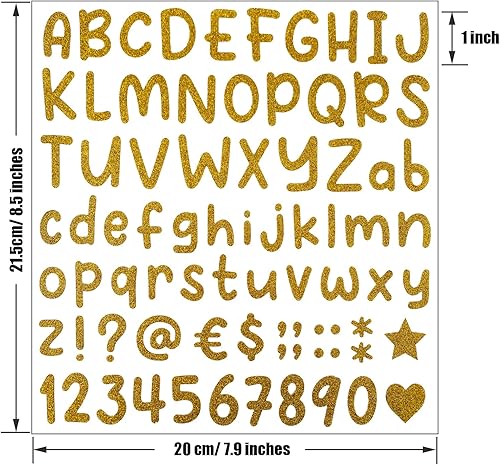 Miniatura 2 de 790 piezas de 10 hojas de calcomanías de letras autoadhesivas con purpurina para decoración de aulas, decoración de gorras de graduación,