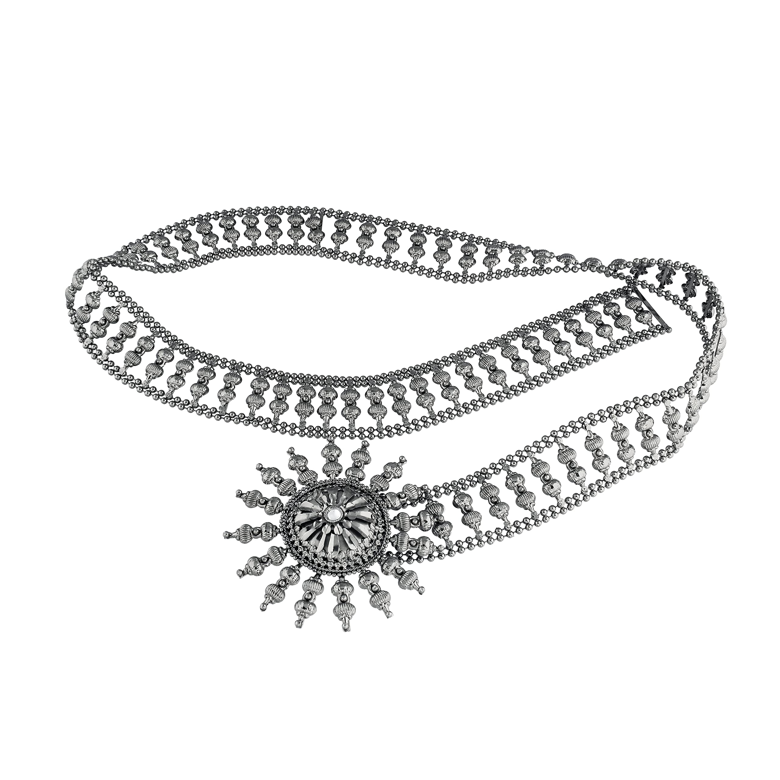 I Jewels Navratri Ethnic Silver Plated Traditional Adjustable Boho Waist Chain/Belly Chain/Kamarband For Women (B029S) (B09Q92ZFV1) Amazon Price History, Amazon Price Tracker