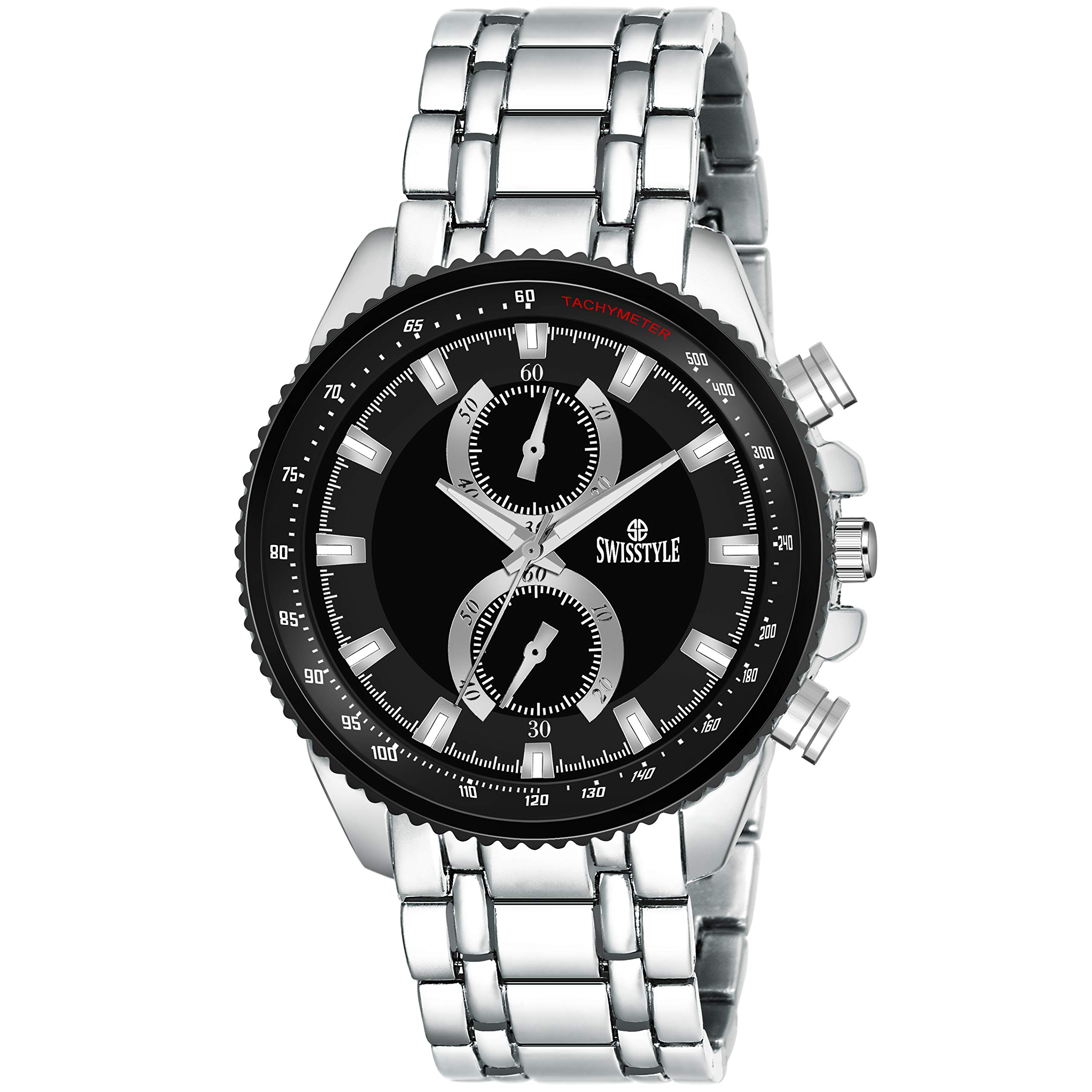 SWISSTYLECharming Black Dial Mens Analog Watch-SS-GR6630-BLK-CH
