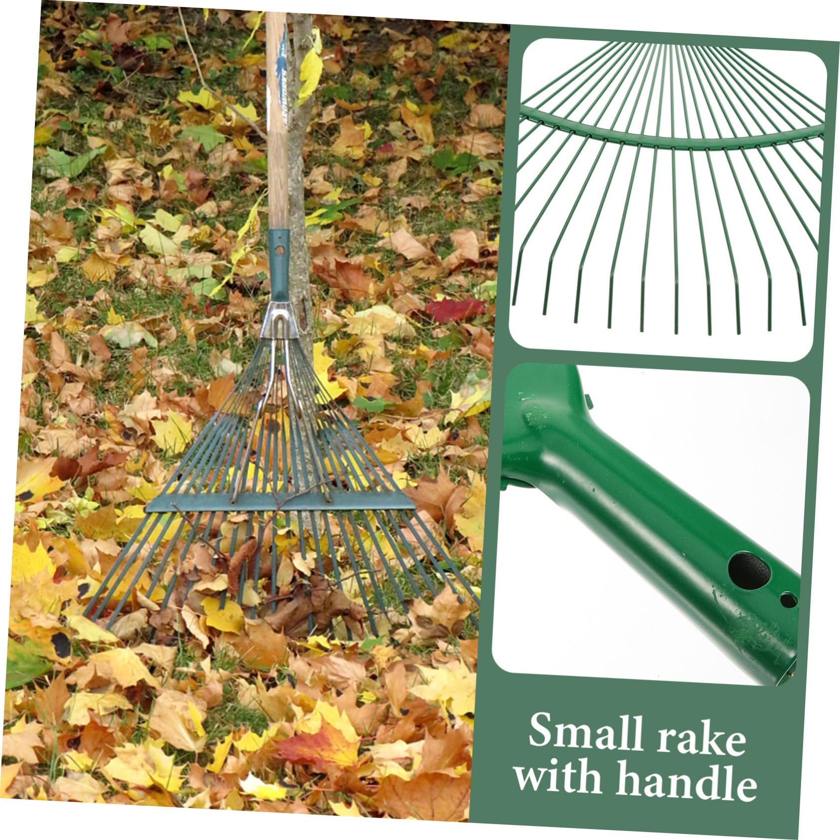 SOIMISS Metallrechen für Gartenarbeit Rechen für Rasenflächen Laubbesen Bodenlockerungsrechen Tragbarer Gartengerät mit Ergonomischem Griff Zufällige Farbe