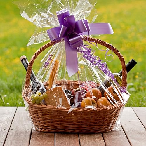 Miniatura 3 de Morepack Bolsas retráctiles para cestas de regalo, 24 x 30 pulgadas, bolsas retráctiles de PVC transparente para regalo, paquete de 5