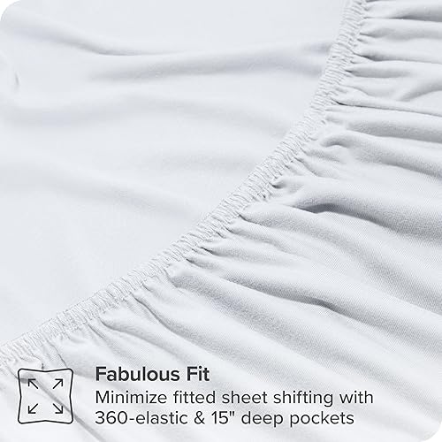 Miniatura 6 de Bare Home Juego de sábanas de punto elástico de microfibra de alta calidad, sábanas elásticas en 4 direcciones, sábana bajera elástica, sábana