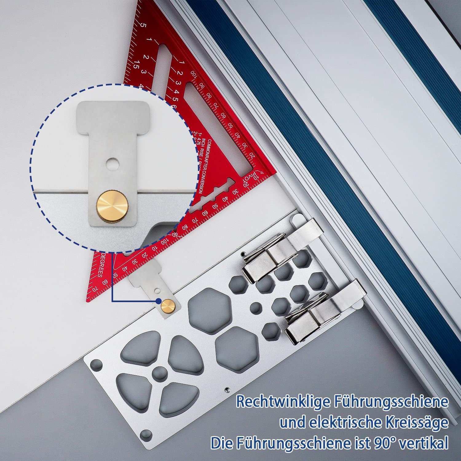 Rail de guidage à angle droit à 90° 340 mm, scie à voile, pince de guidage électrique pour scie circulaire pour le travail du bois, compatible avec les rails de guidage Festool et Makitas