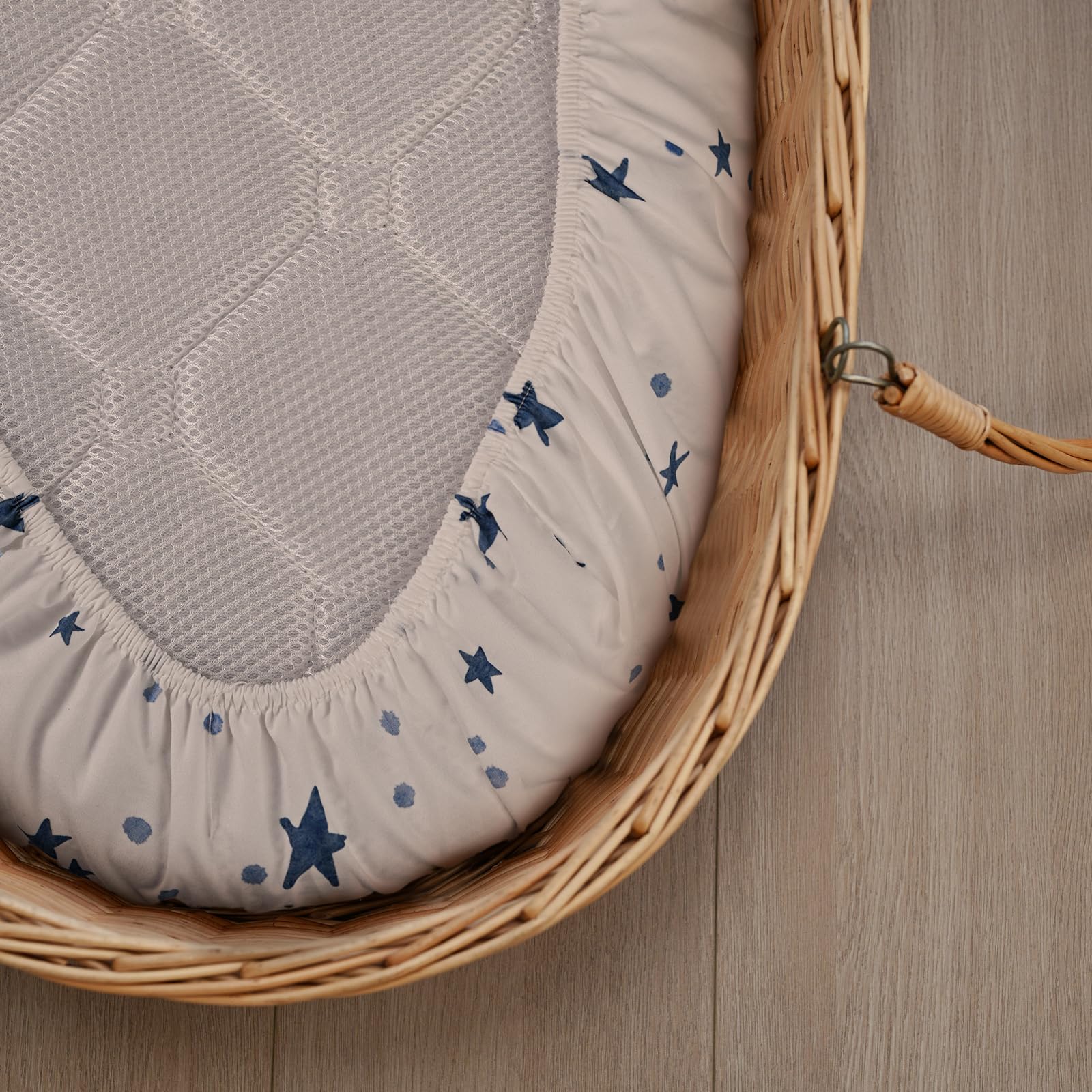 GLLQUEN BABY 4Pack Moses Basket Fitted Sheets, Newborn Pram Sheets Fitted - Image 4
