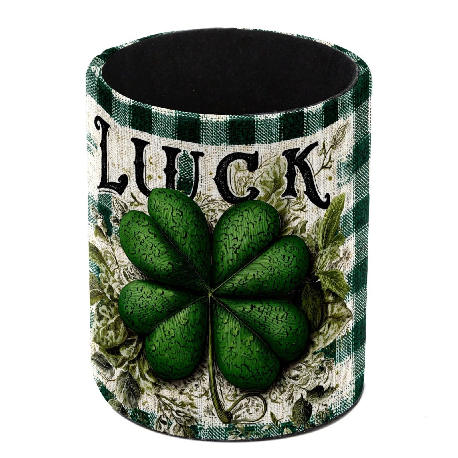 FWJZDSP St. Patrick's Day Shamrocks Pencil Cup Pen Organizer Makeup Brush Holder for Office Home Countertop Desk Accessory Storage