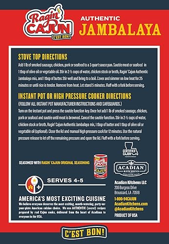 Miniatura 3 de Ragin' Cajun Authentic Jambalaya Mix, sin MSG, 8 onzas (paquete de 6)