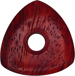 Handcrafted Padauk Wood Triangle Guitar & Bass Pick - Ultra Heavy 4.0mm Gauge - Contoured Shape with Grip Hole - Natural Finish by Bestamp Covers