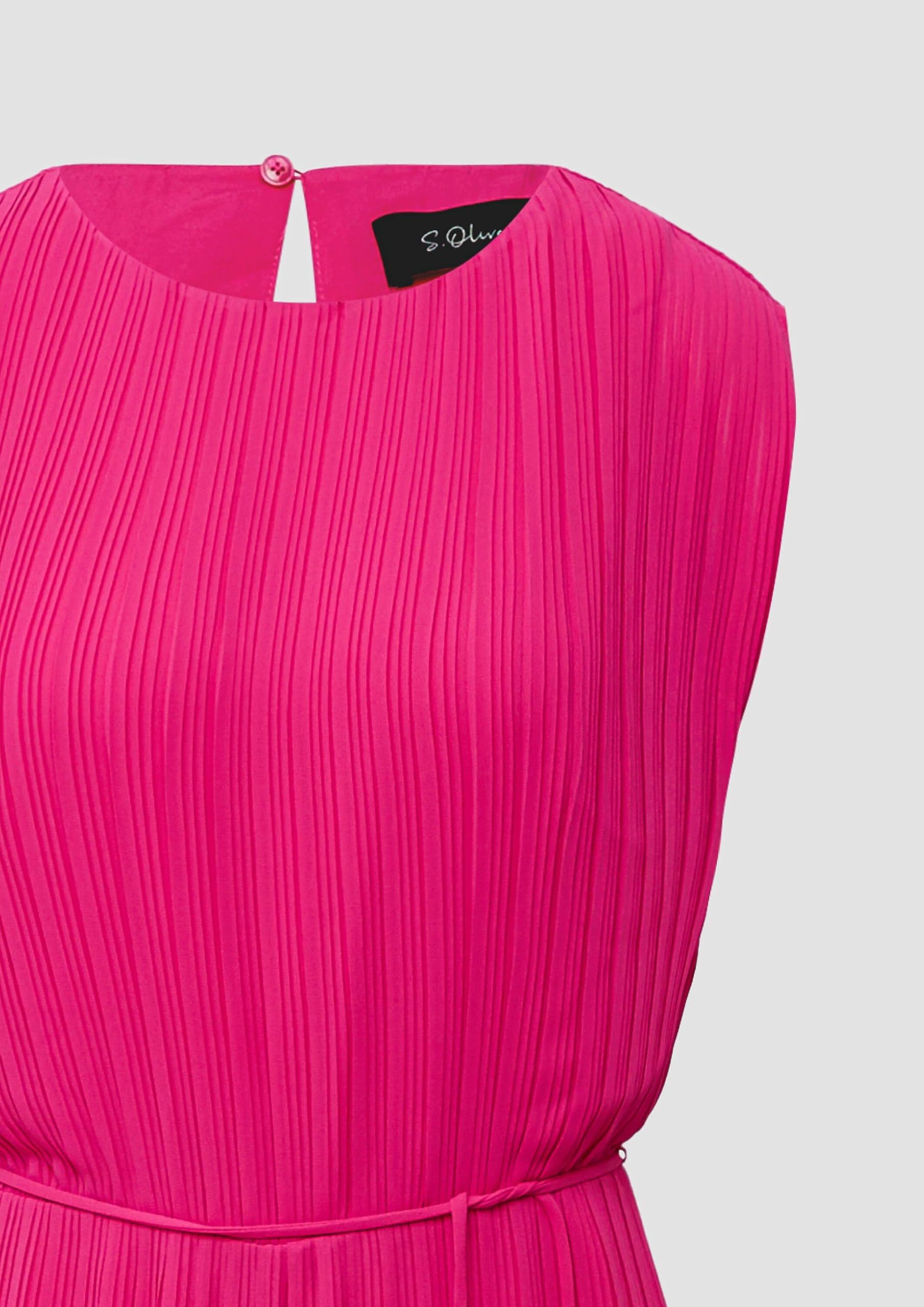 s.Oliver Plissierter Jumpsuit aus Chiffon mit Bindegürtel