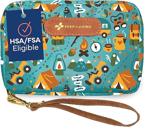 KEEPGOING - Kit infantil de primeros auxilios, para viajes, 130 piezas, botiquín pequeño para automóvil, hogar, bolso, pañalera y mochila, apósitos