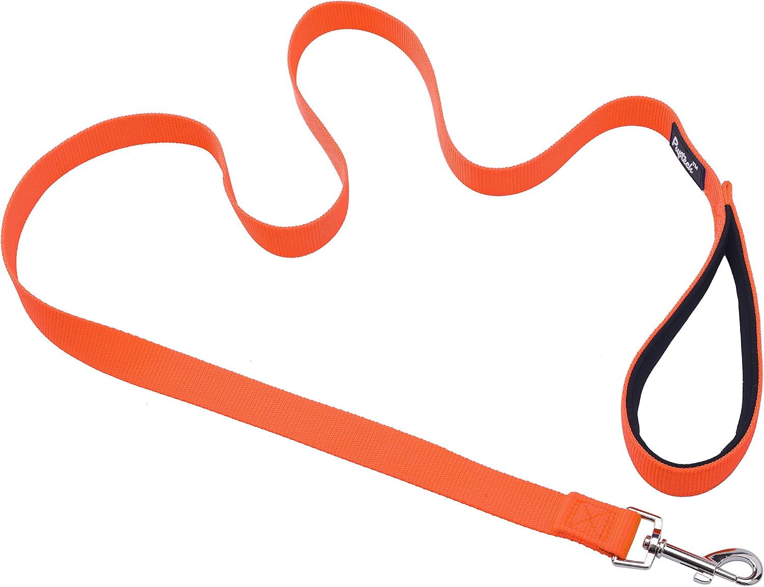 PUPTECK Dog Training Leash Durable Nylon Lead with Padded Handle for Pet Puppy, Orange Medium