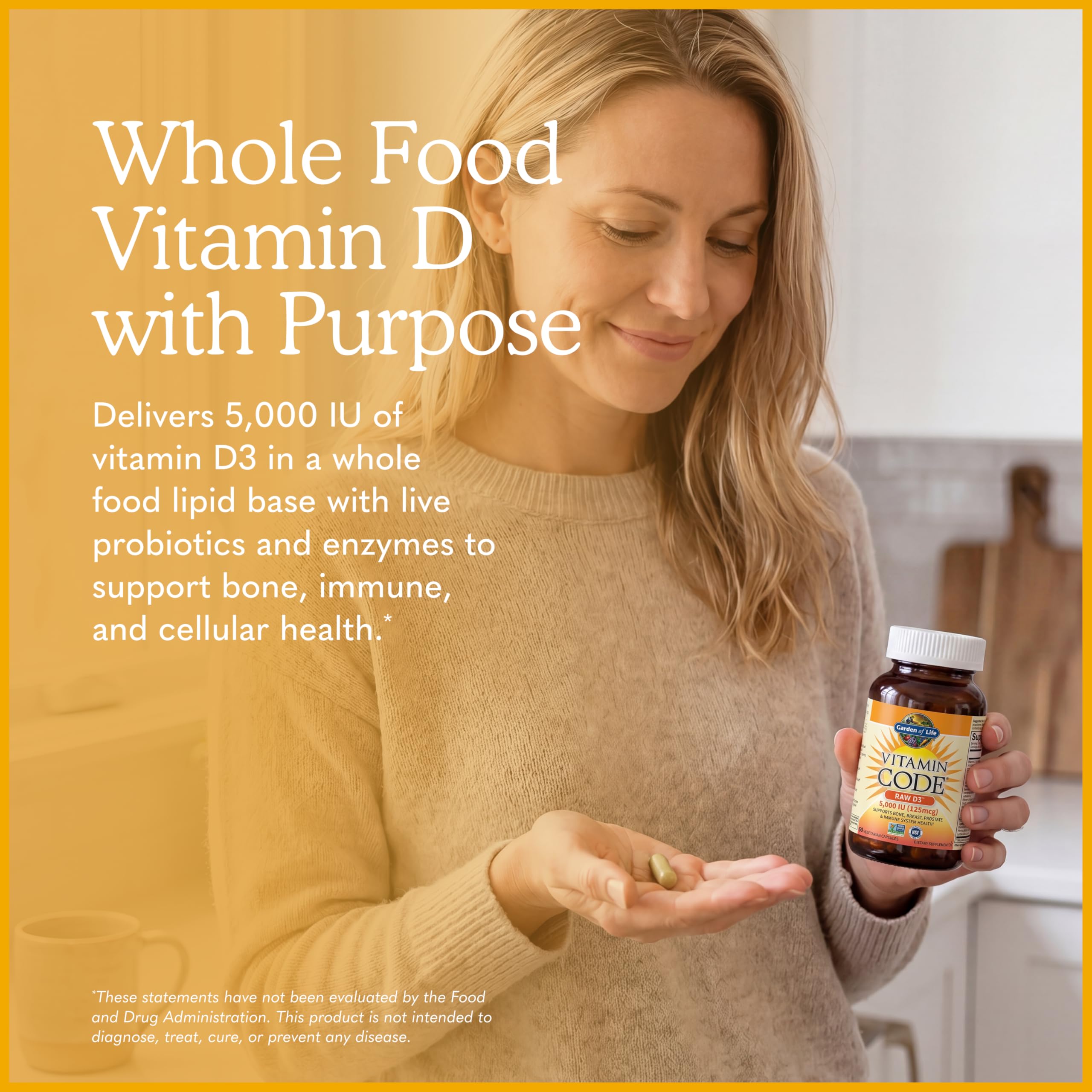 Garden of Life Vitamin Code Raw D3 5000 IU, 60 Vegetarian Capsules — Amazon image 2