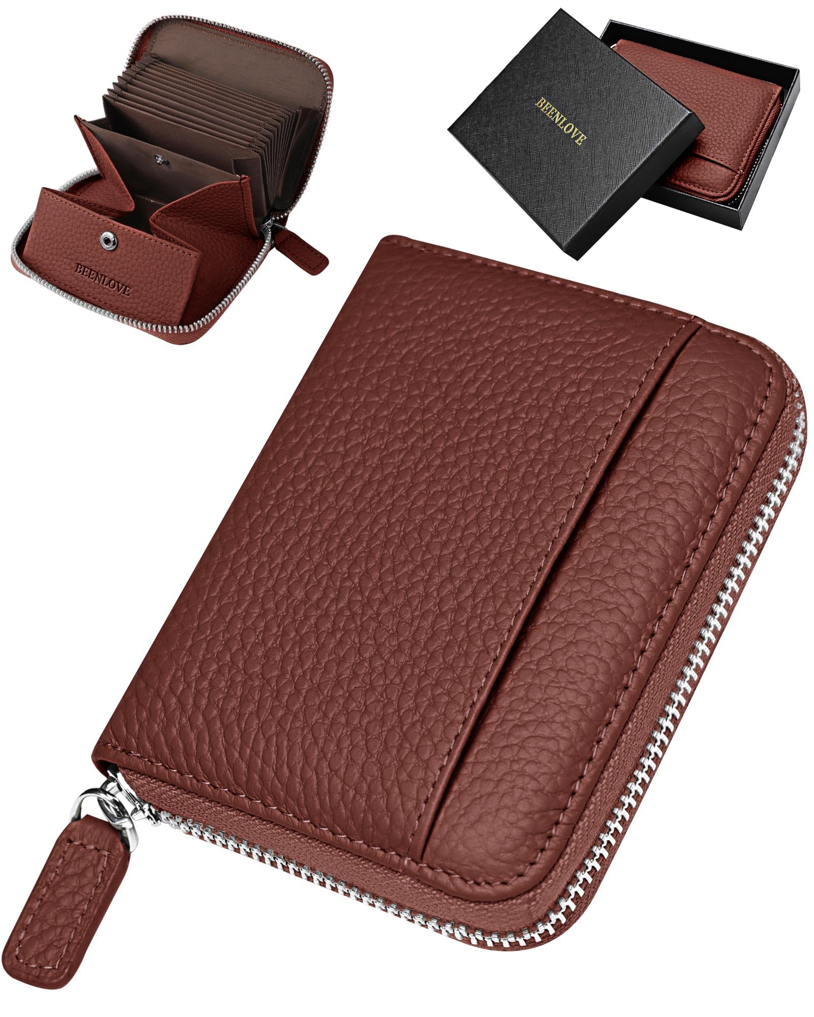 BEENLOVE Slim Wallet mit Münzfach & RFID Schutz - Geldbörse Damen